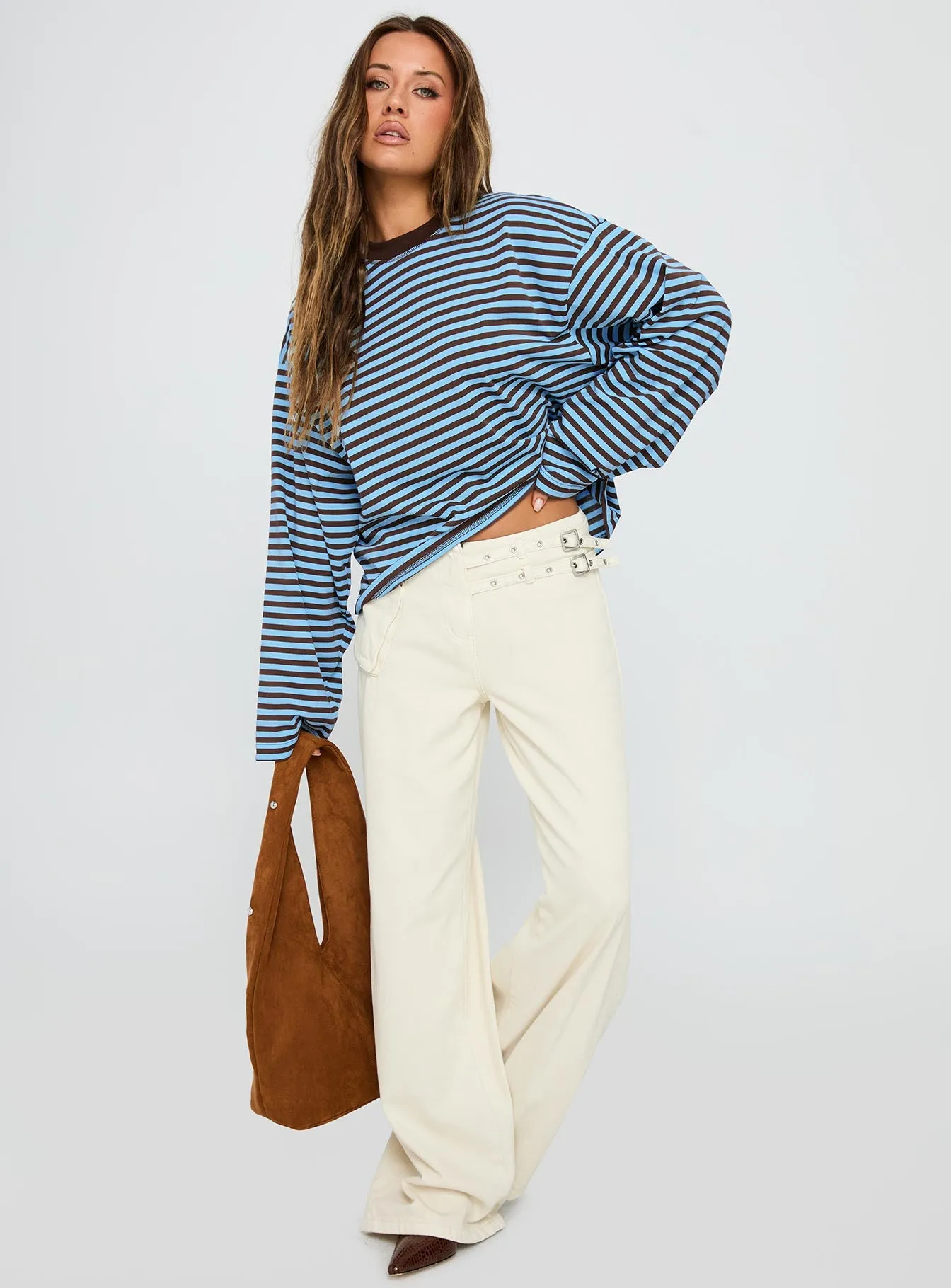 Bloom Long Sleeve Chocolate Sea Stripe sold by Princess Polly product image thumbnail 3