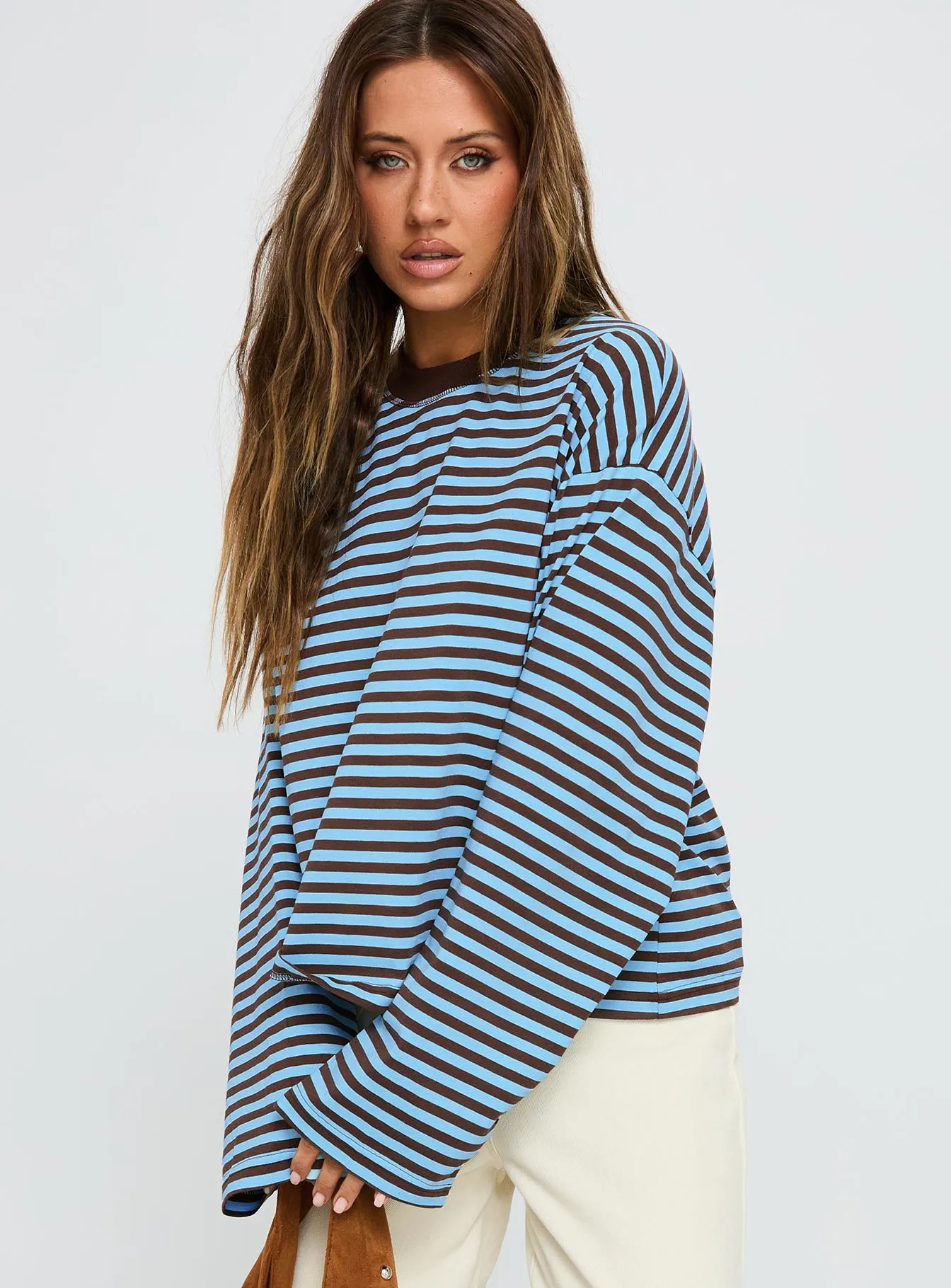 Bloom Long Sleeve Chocolate Sea Stripe sold by Princess Polly product image thumbnail 2