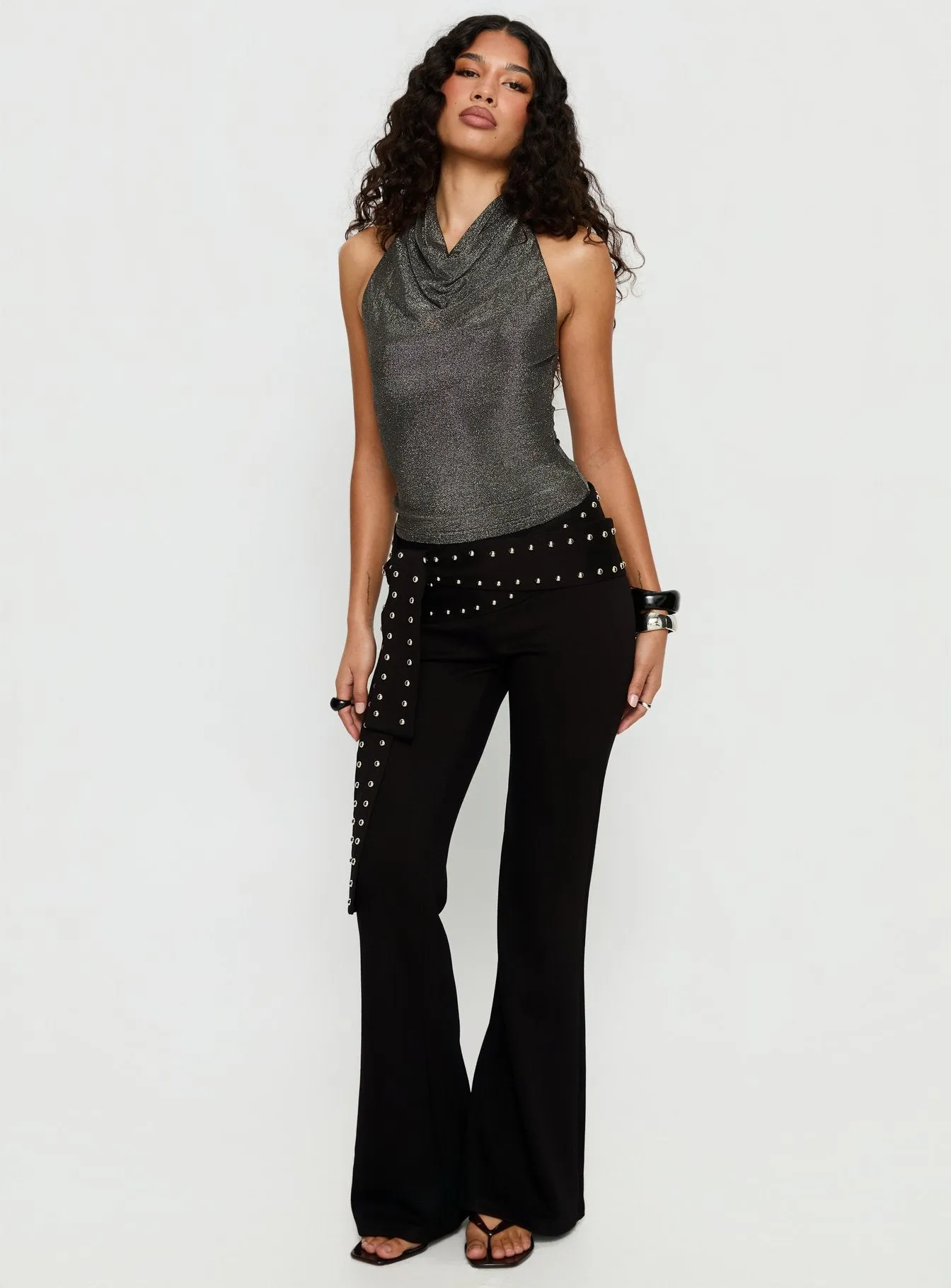 Giggle Top Charcoal Shimmer sold by Princess Polly product image thumbnail 3