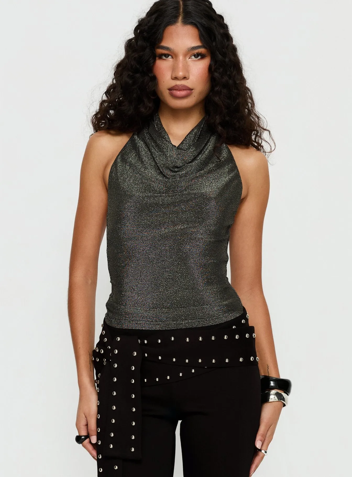 Giggle Top Charcoal Shimmer sold by Princess Polly product image thumbnail 2