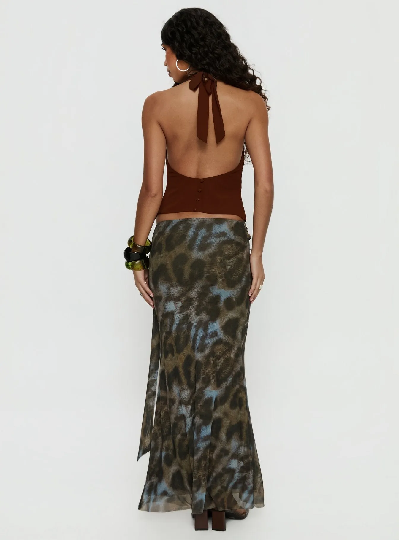Caviar Tie Maxi Skirt Leopard sold by Princess Polly product image thumbnail 5
