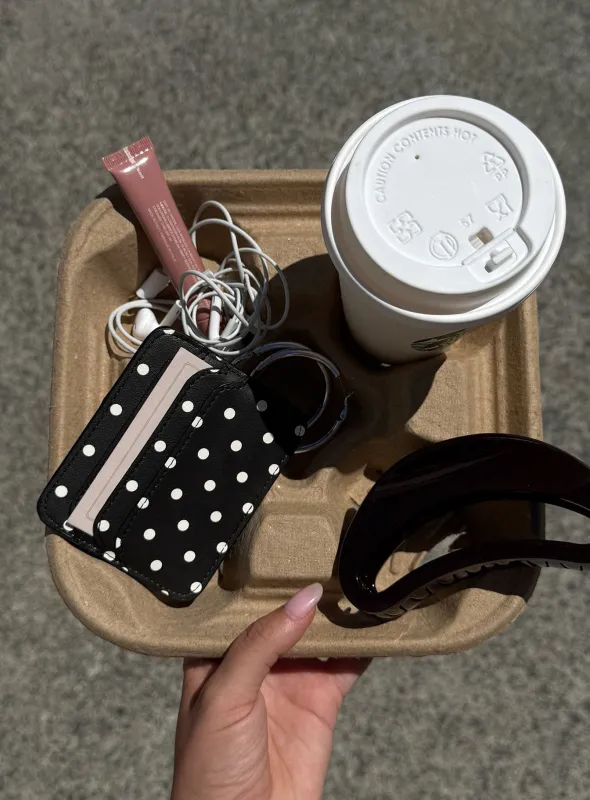 Kiss Of Life Cardholder Black Polka sold by Princess Polly