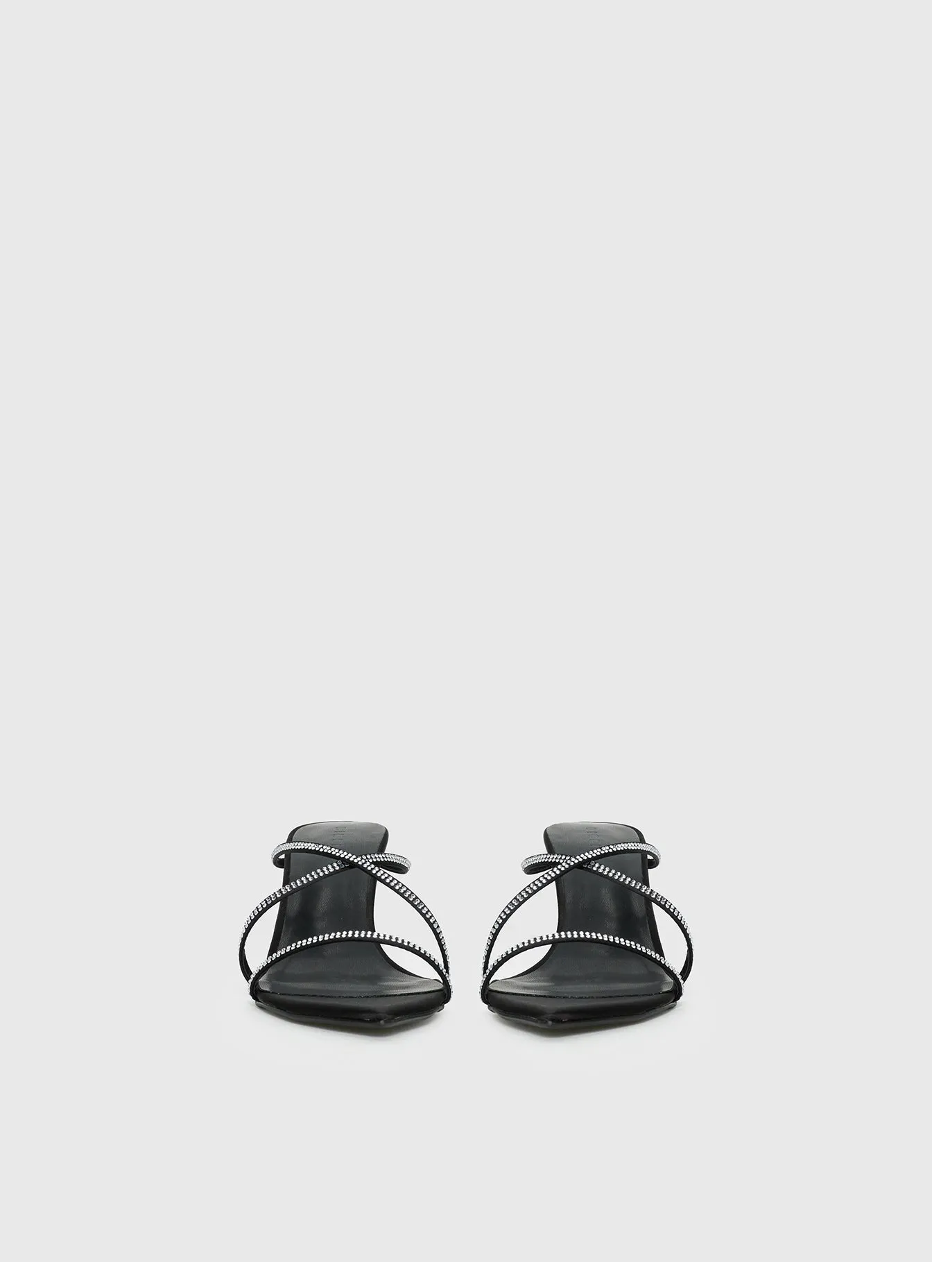 Billini Effy Heels Black Satin Diamante sold by Princess Polly product image thumbnail 4