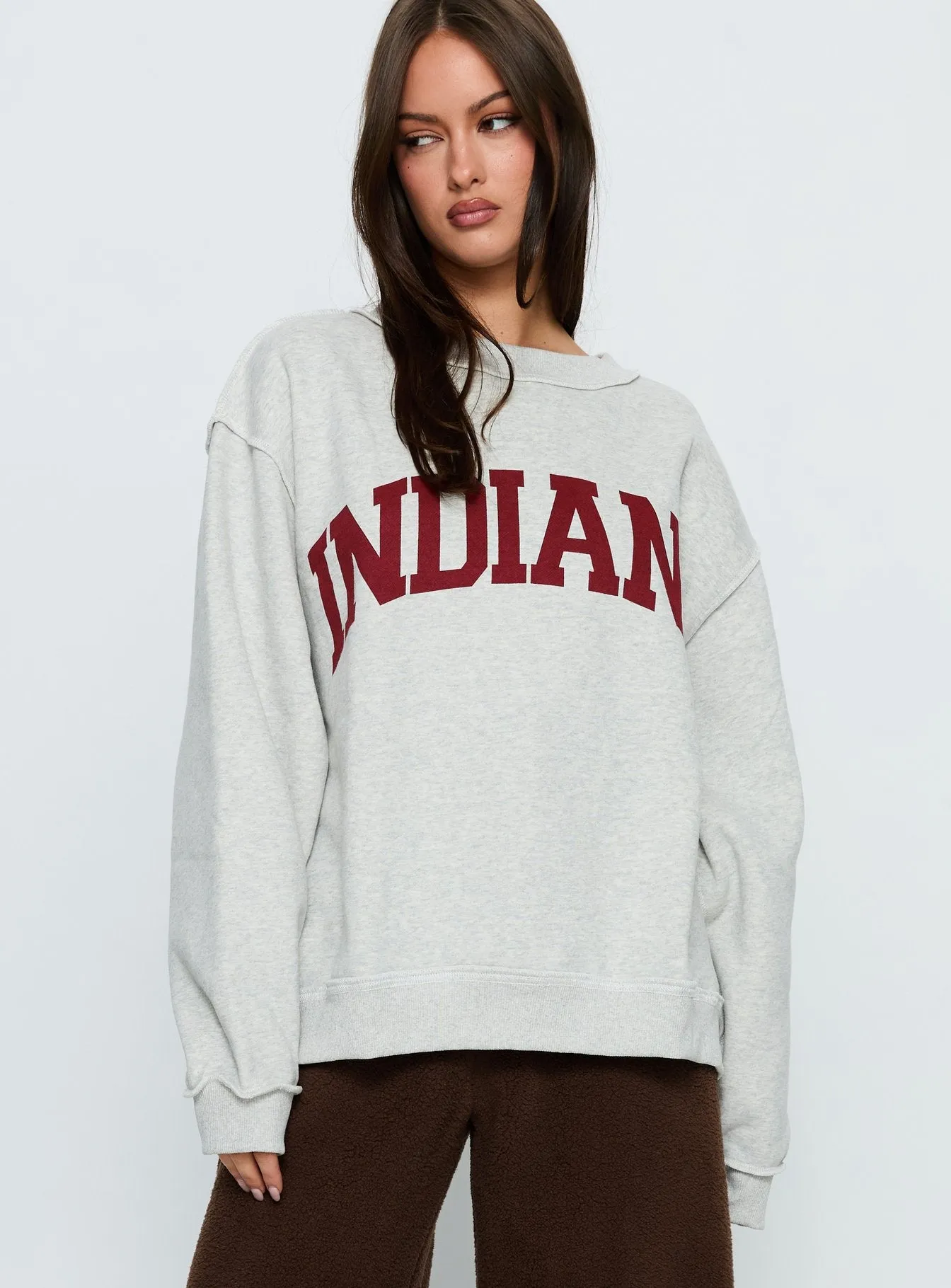 When In Indiana Mock Neck Jumper Grey sold by Princess Polly product image thumbnail 2