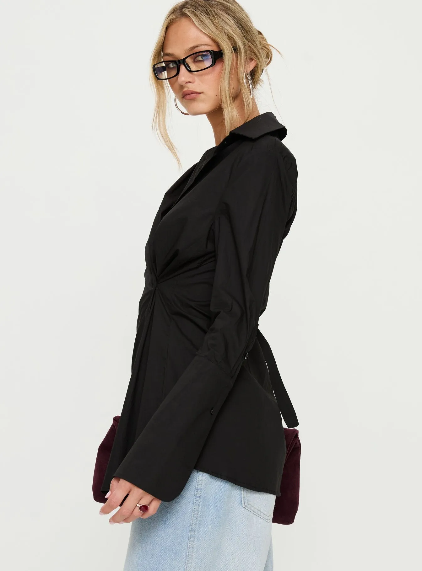 Nitsa Long Sleeve Shirt Black sold by Princess Polly product image thumbnail 4