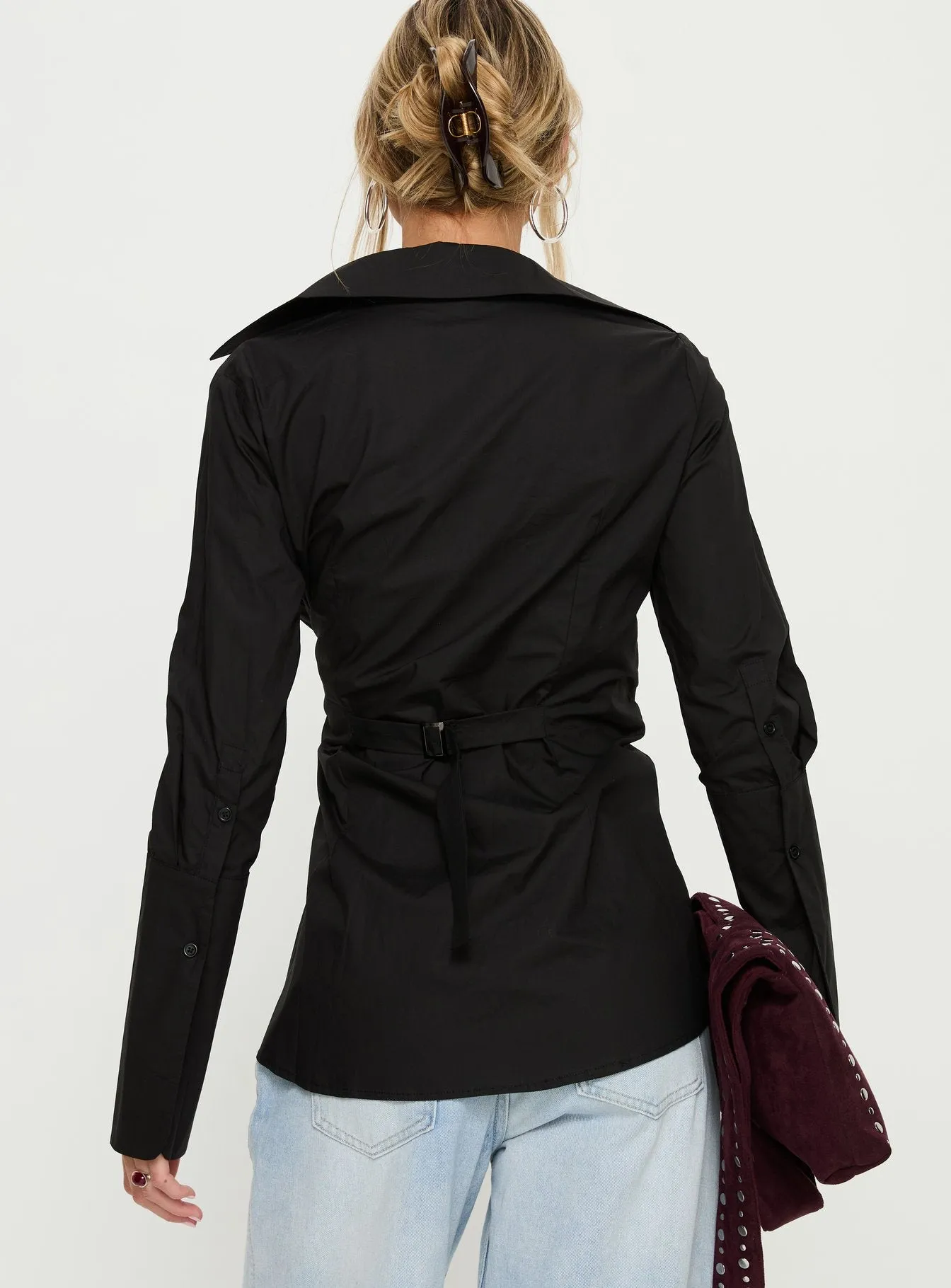 Nitsa Long Sleeve Shirt Black sold by Princess Polly product image thumbnail 5