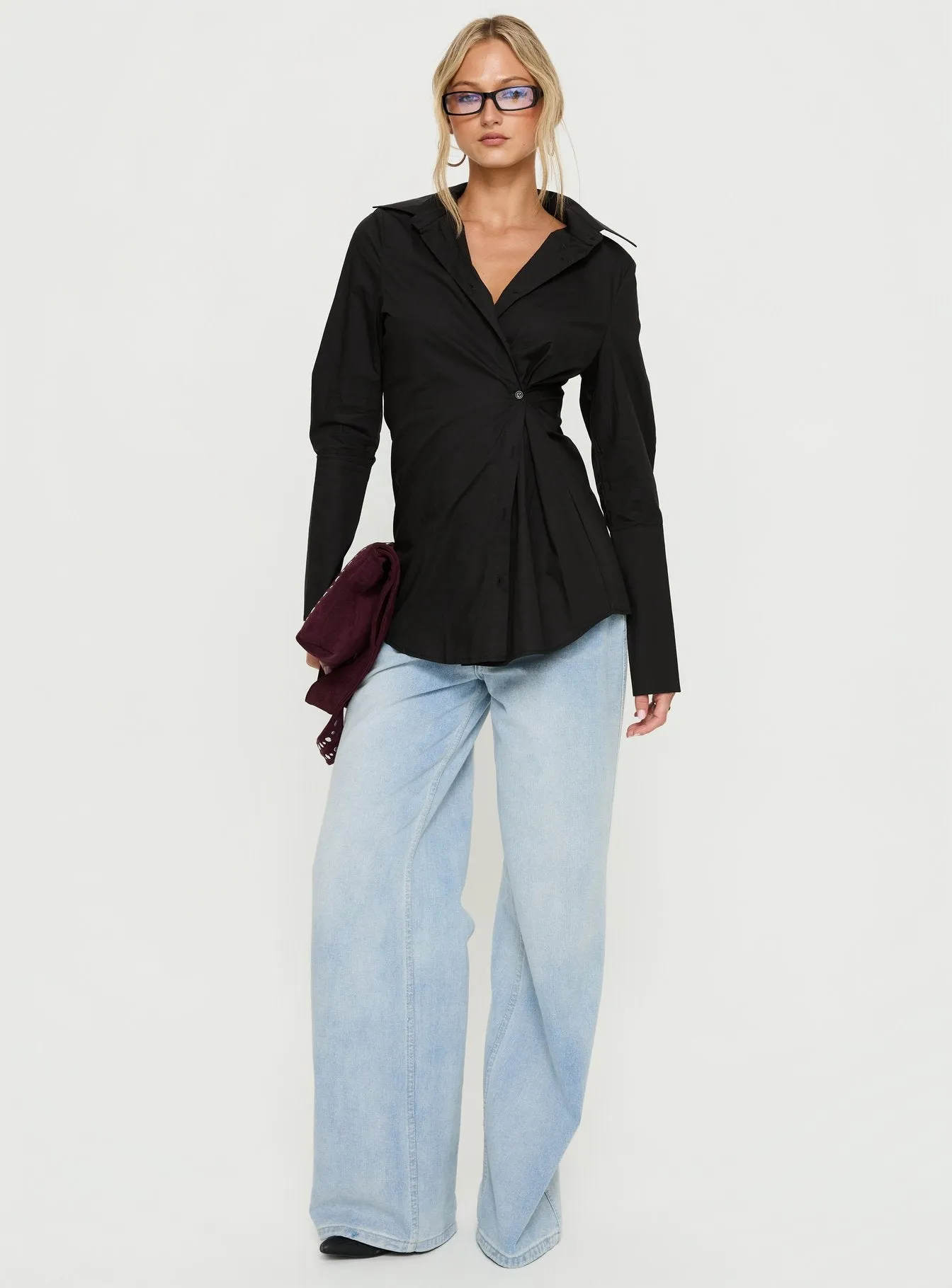 Nitsa Long Sleeve Shirt Black sold by Princess Polly product image thumbnail 3