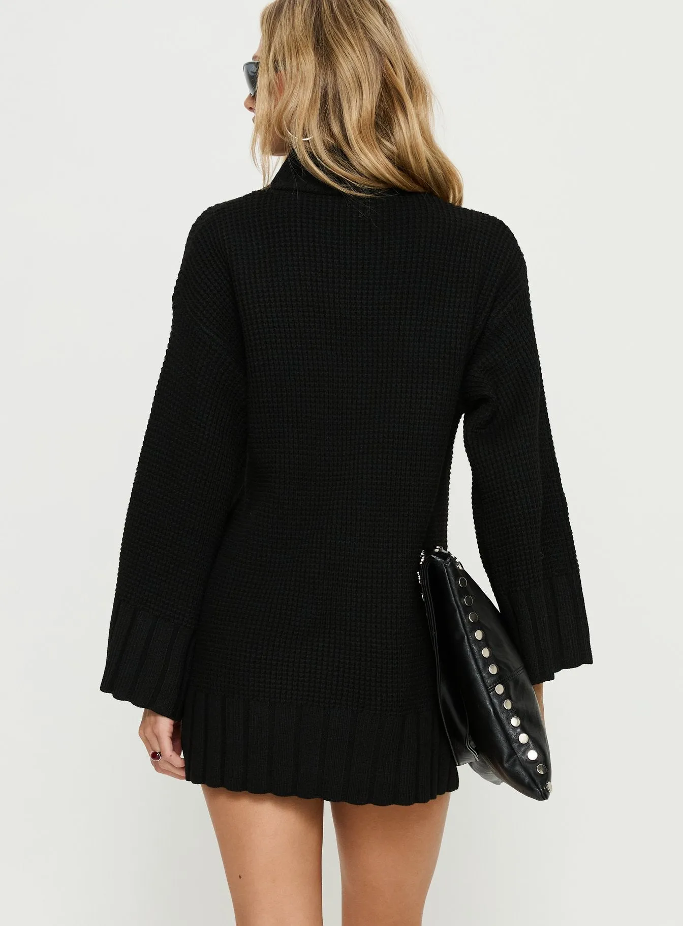 Tarin Long Sleeve Knit Mini Dress Black sold by Princess Polly product image thumbnail 5