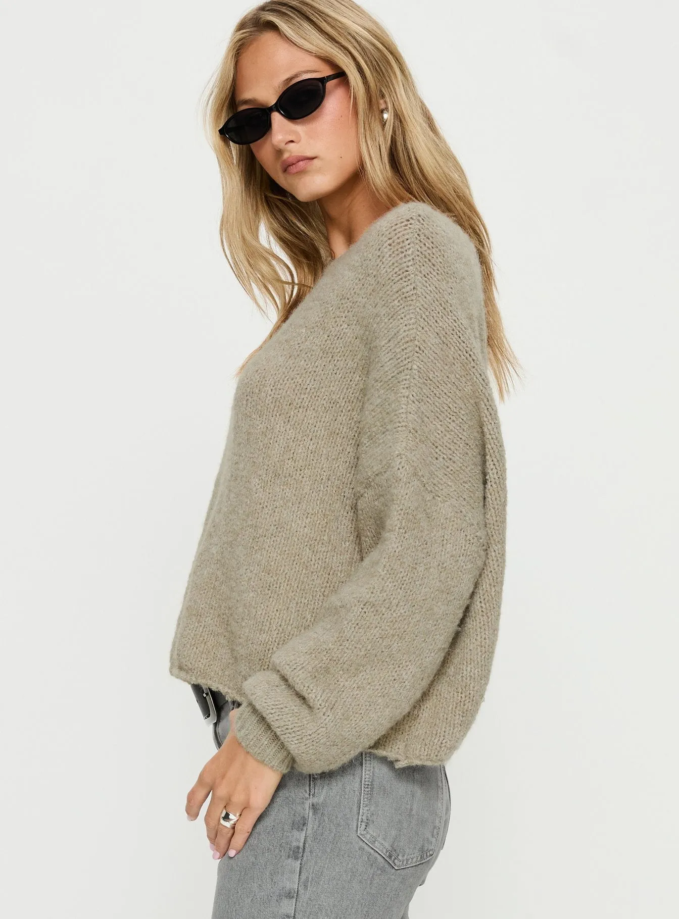 Ramy Wide Neck Knit Sweater Olive sold by Princess Polly product image thumbnail 4