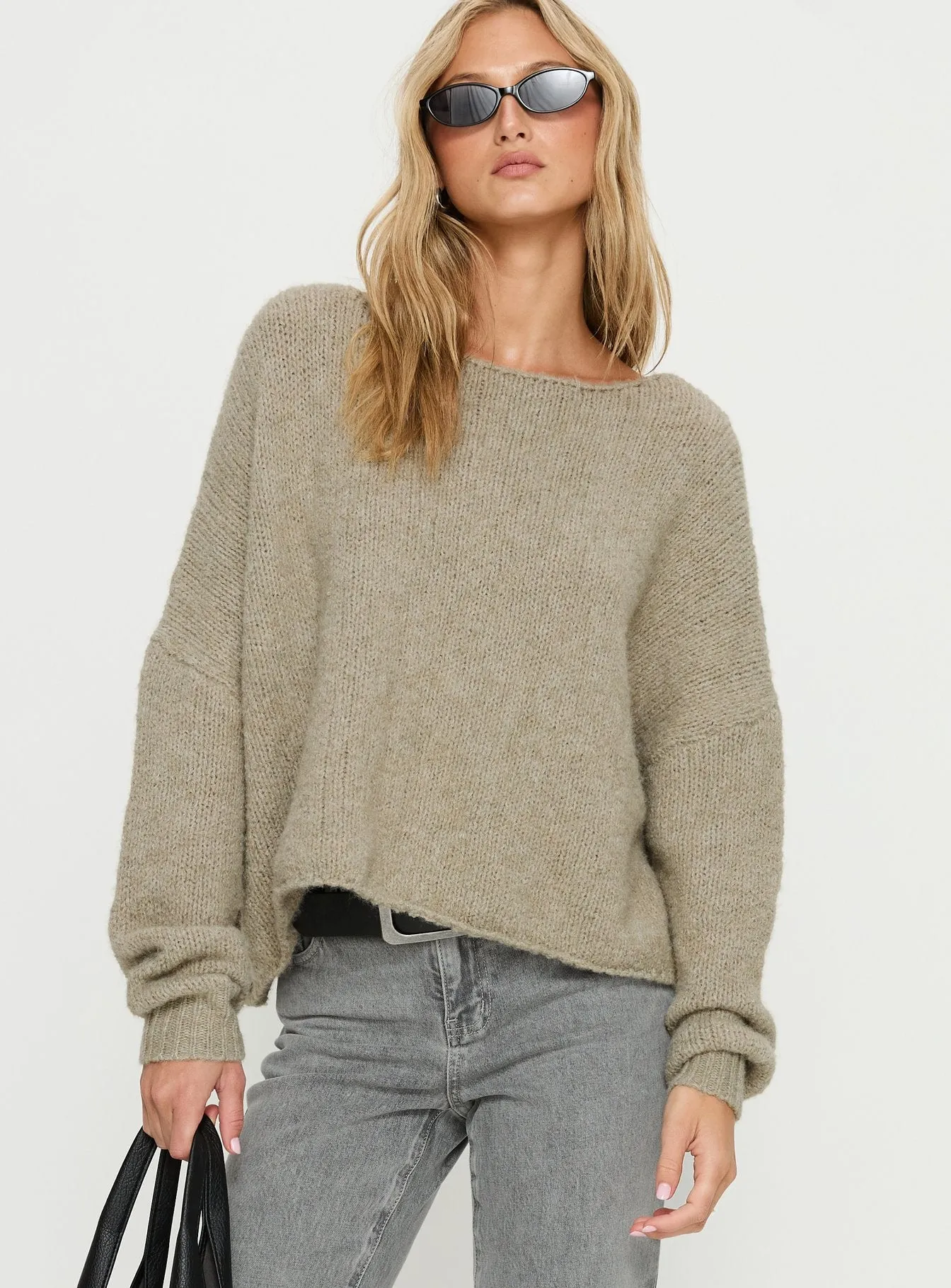 Ramy Wide Neck Knit Sweater Olive sold by Princess Polly product image thumbnail 2
