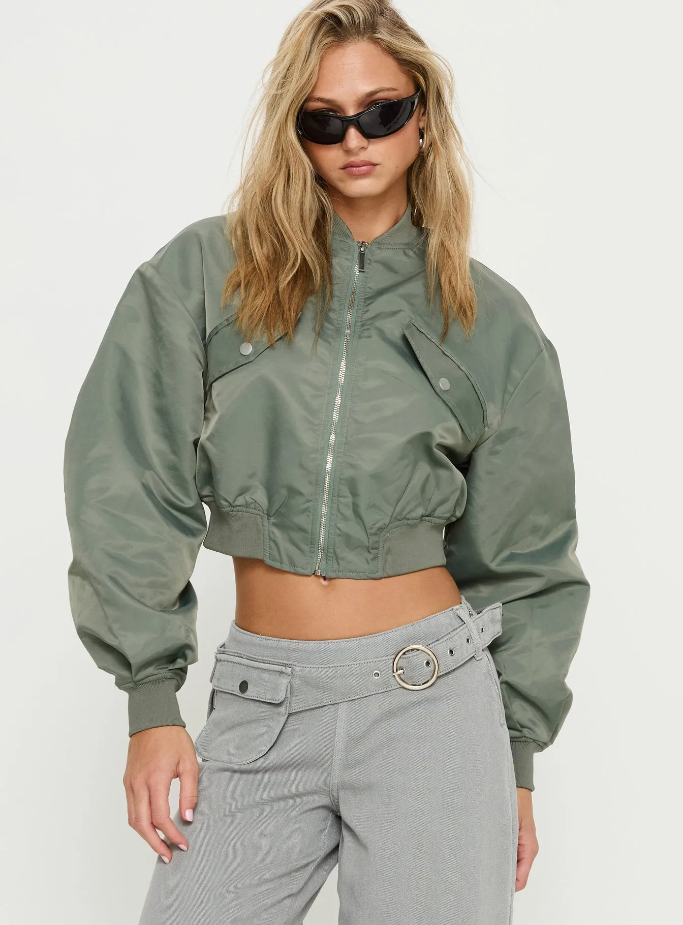 Thalya Bomber Jacket Green sold by Princess Polly product image thumbnail 2