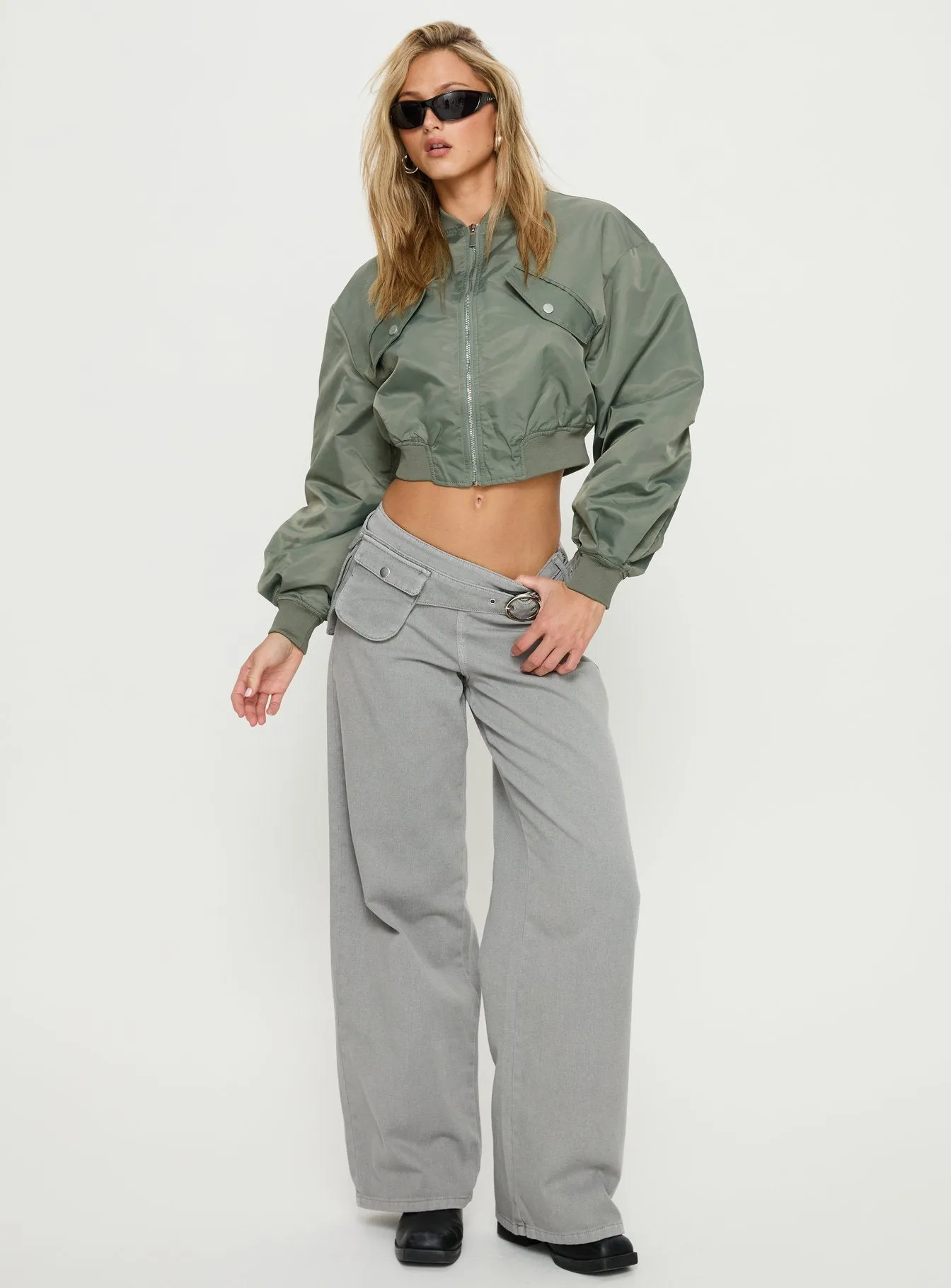 Thalya Bomber Jacket Green sold by Princess Polly product image thumbnail 3
