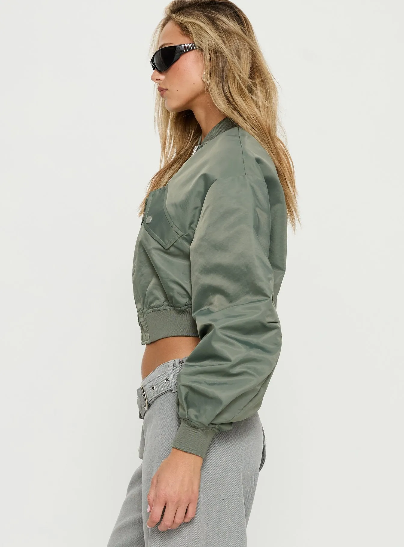 Thalya Bomber Jacket Green sold by Princess Polly product image thumbnail 4