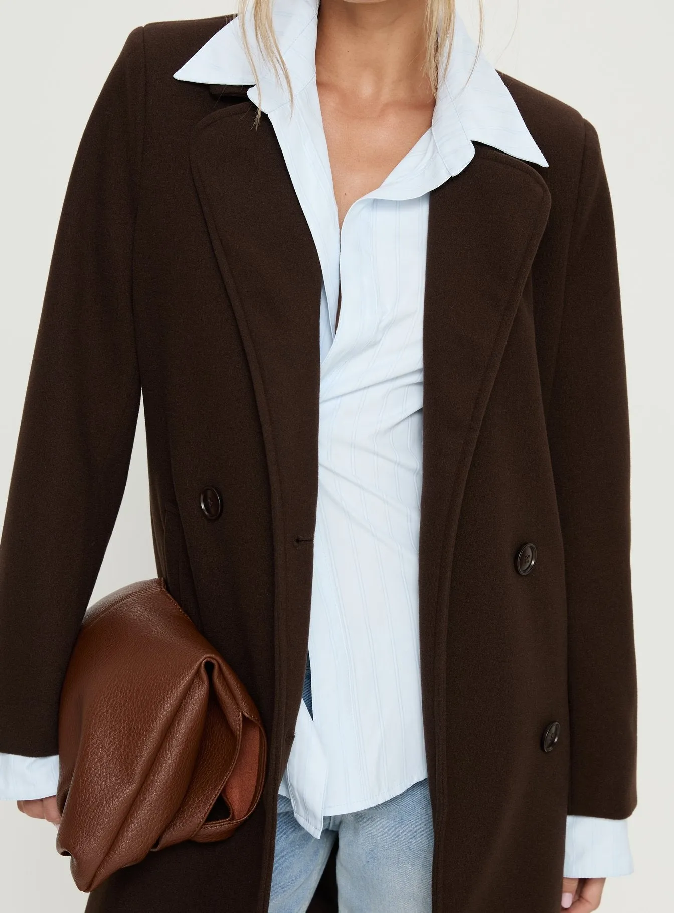Prolific Longline Coat Brown sold by Princess Polly product image thumbnail 5