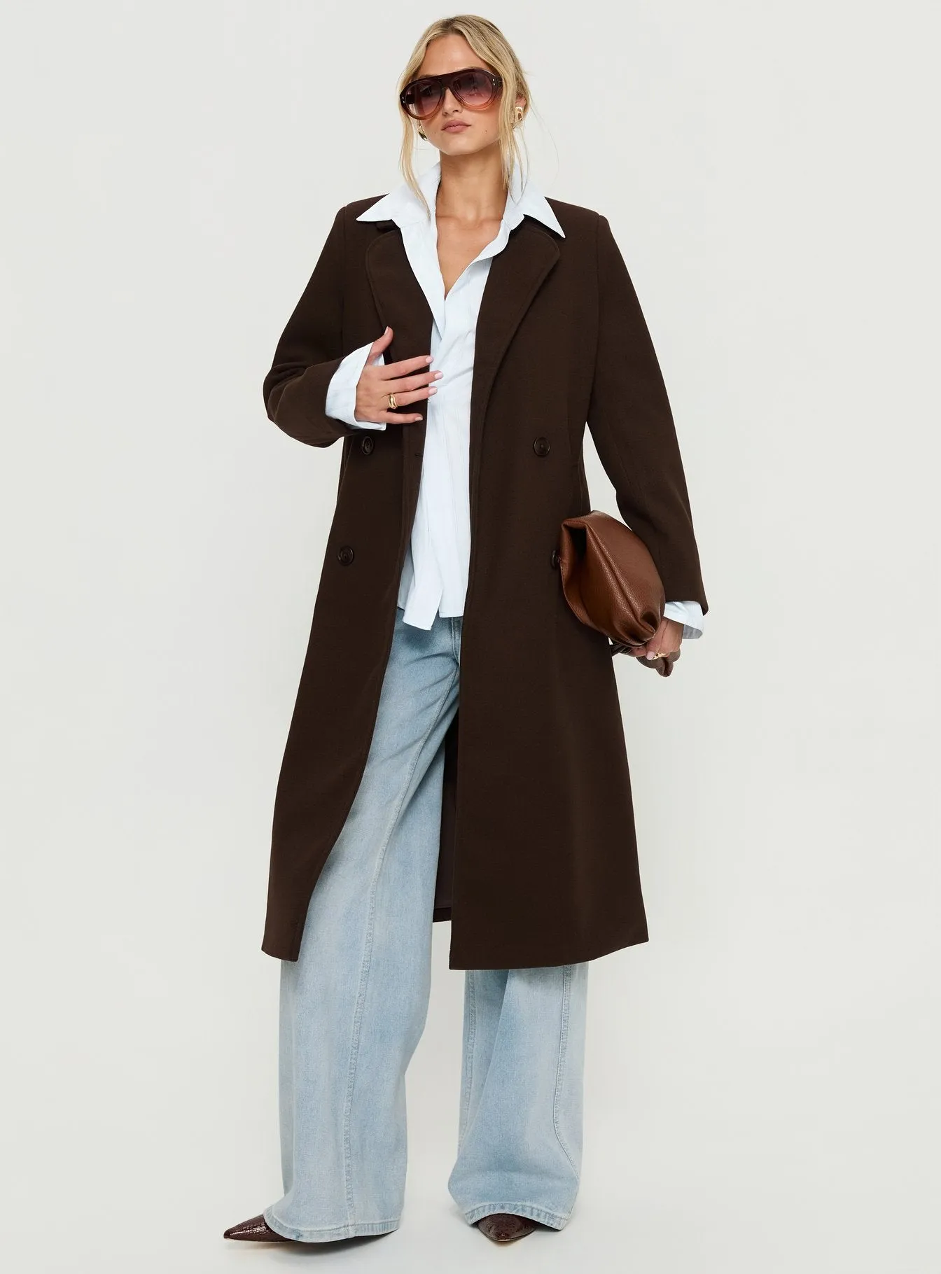 Prolific Longline Coat Brown sold by Princess Polly product image thumbnail 2