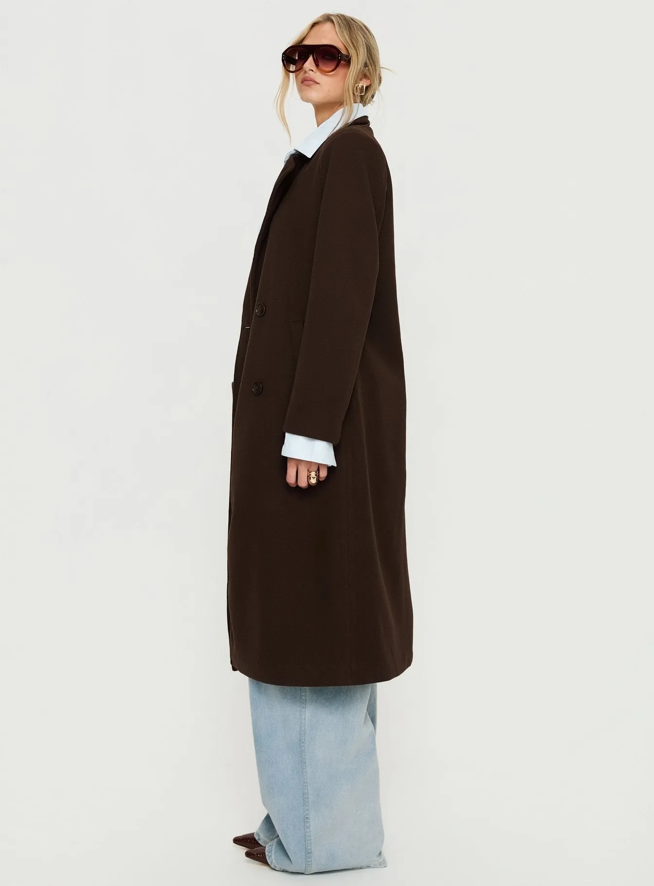 Prolific Longline Coat Brown sold by Princess Polly product image thumbnail 3