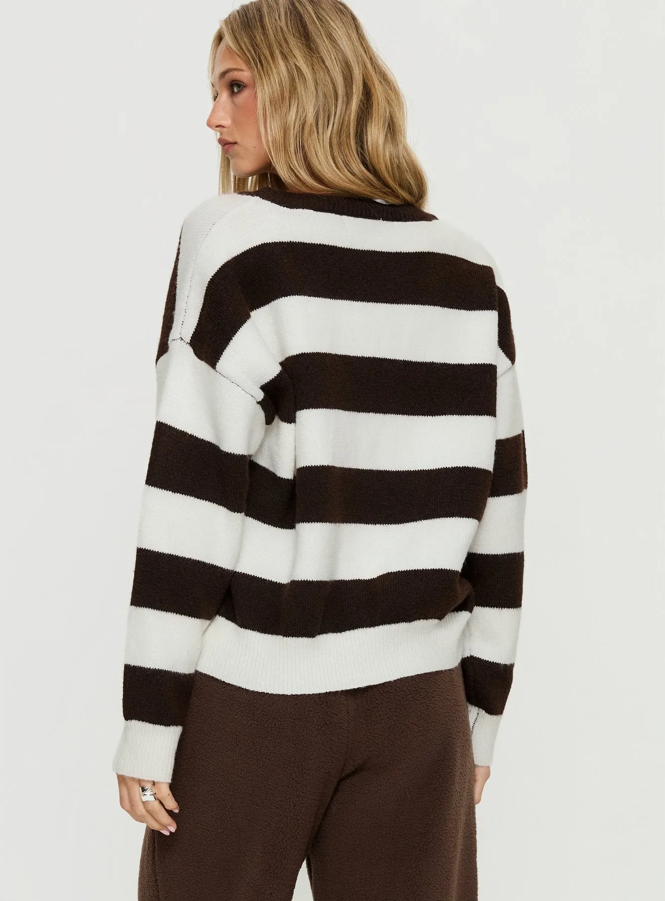 Corlie Crew Neck Knit Sweater Brown Stripe sold by Princess Polly product image thumbnail 4