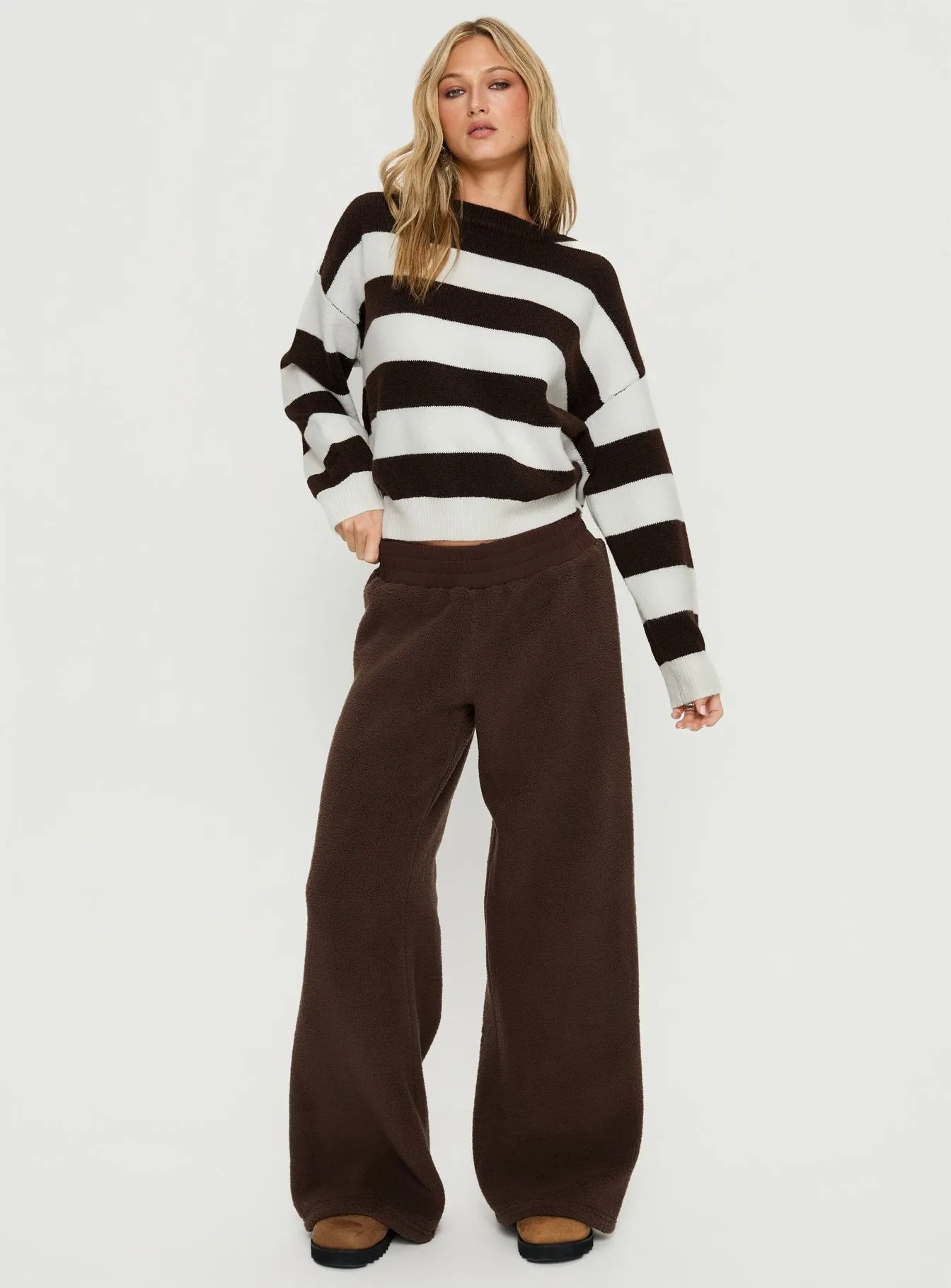 Corlie Crew Neck Knit Sweater Brown Stripe sold by Princess Polly product image thumbnail 2