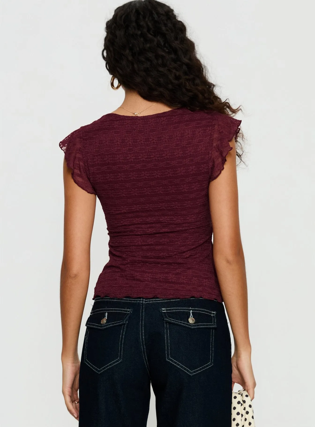 Auroraah Frill Top Cherry sold by Princess Polly product image thumbnail 5