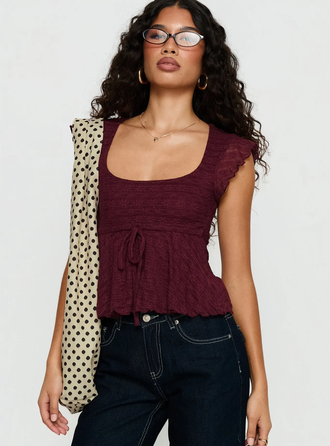 Auroraah Frill Top Cherry sold by Princess Polly product image thumbnail 2