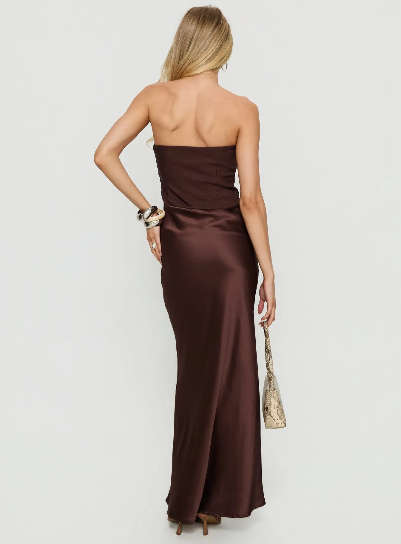 Lulita Strapless Maxi Dress Brown sold by Princess Polly product image thumbnail 5