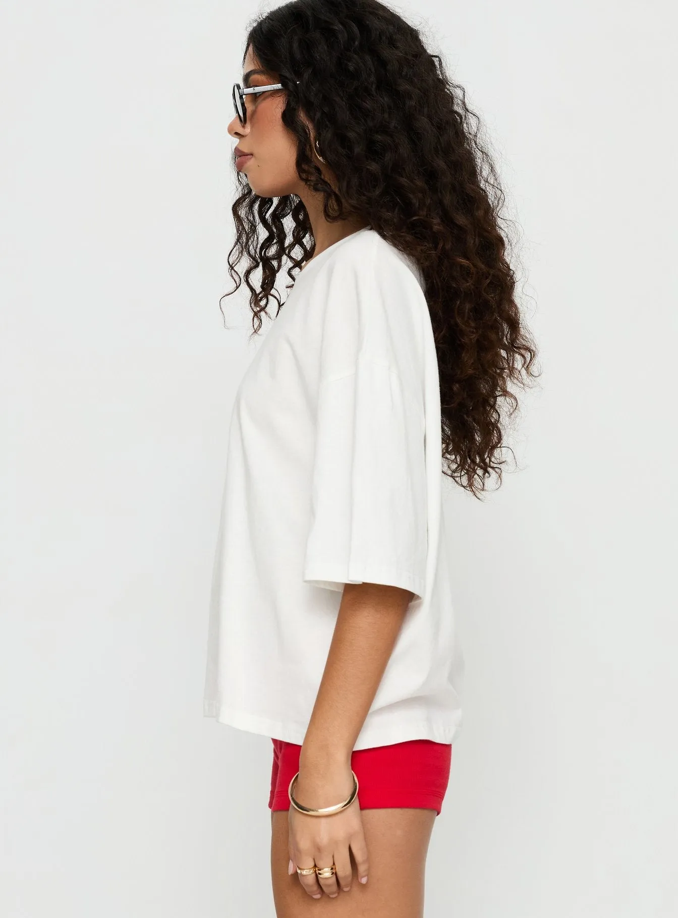 Lucky You Lighter Oversized Graphic Top White sold by Princess Polly product image thumbnail 4