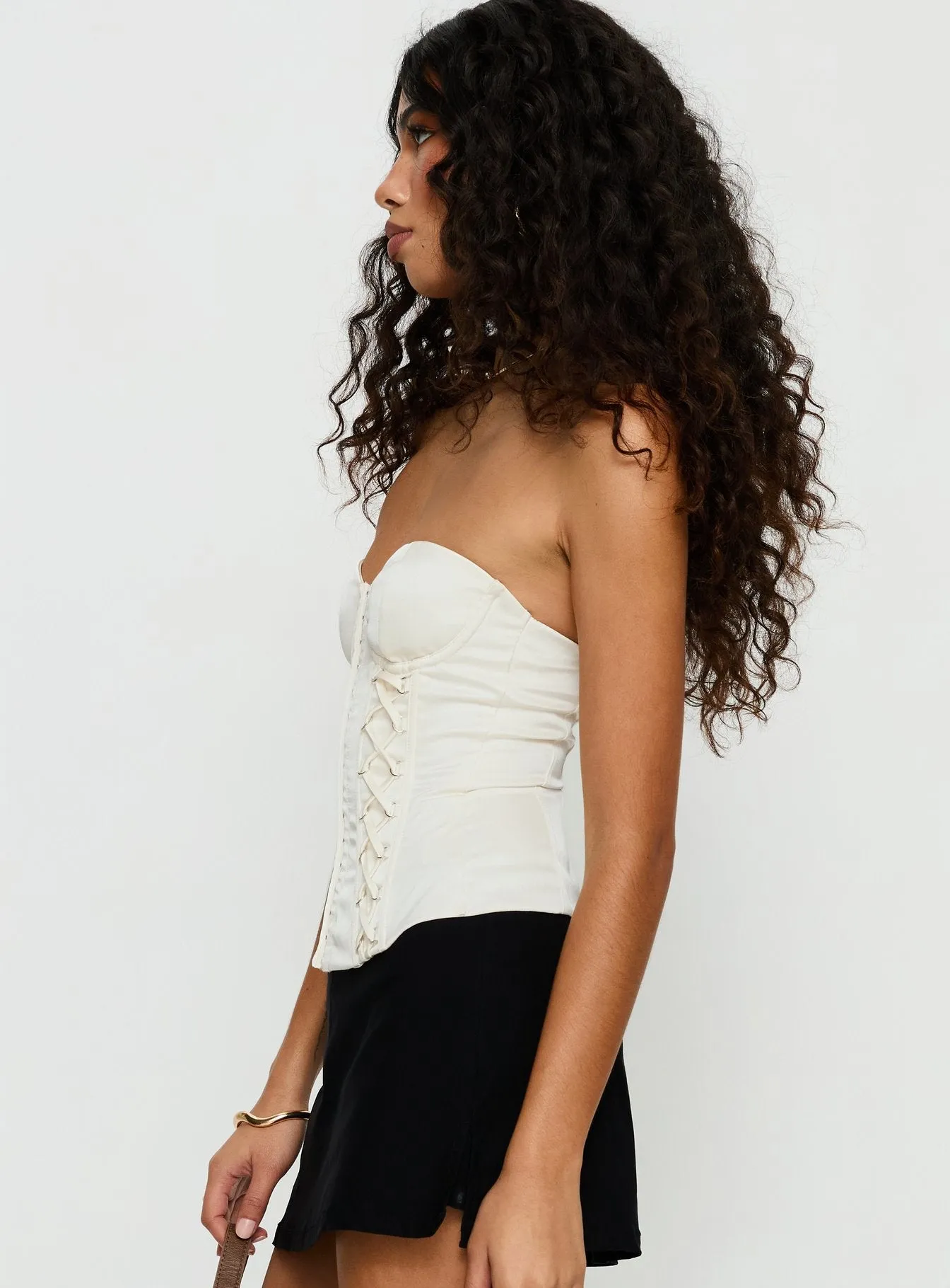 Odella Strapless Corset Top Cream sold by Princess Polly product image thumbnail 4