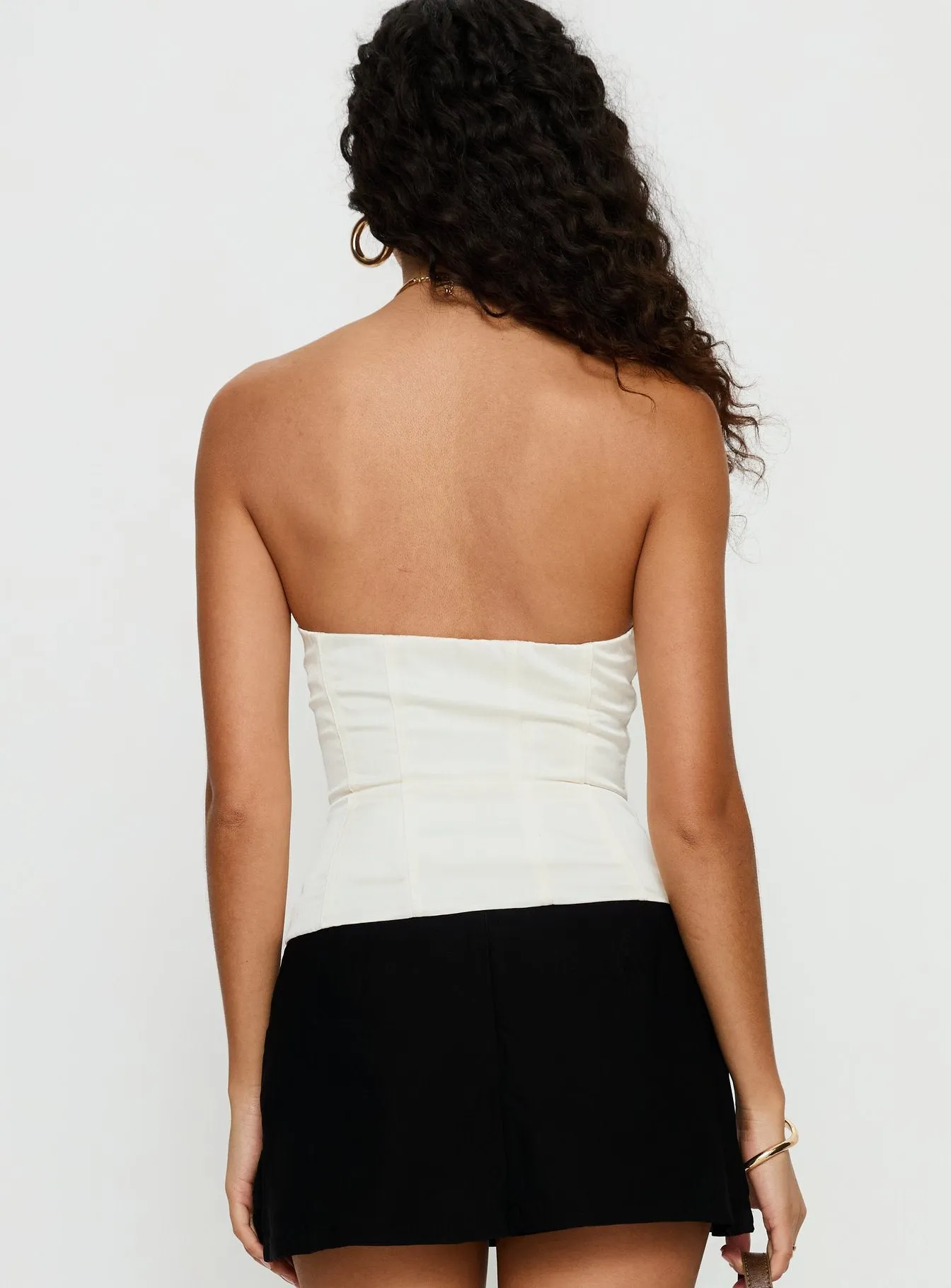 Odella Strapless Corset Top Cream sold by Princess Polly product image thumbnail 5