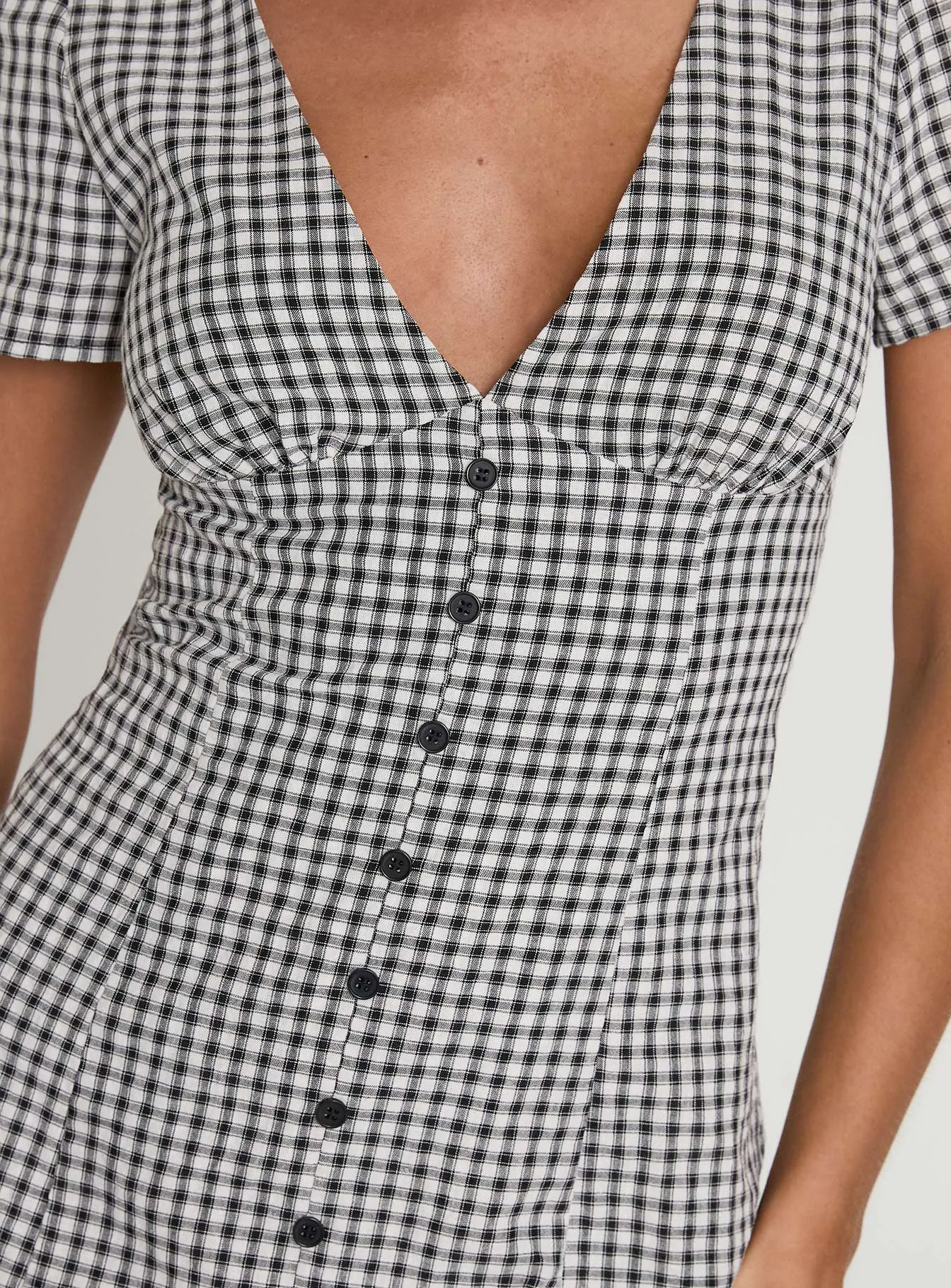 Loveliness Playsuit Black / White Check sold by Princess Polly product image thumbnail 5