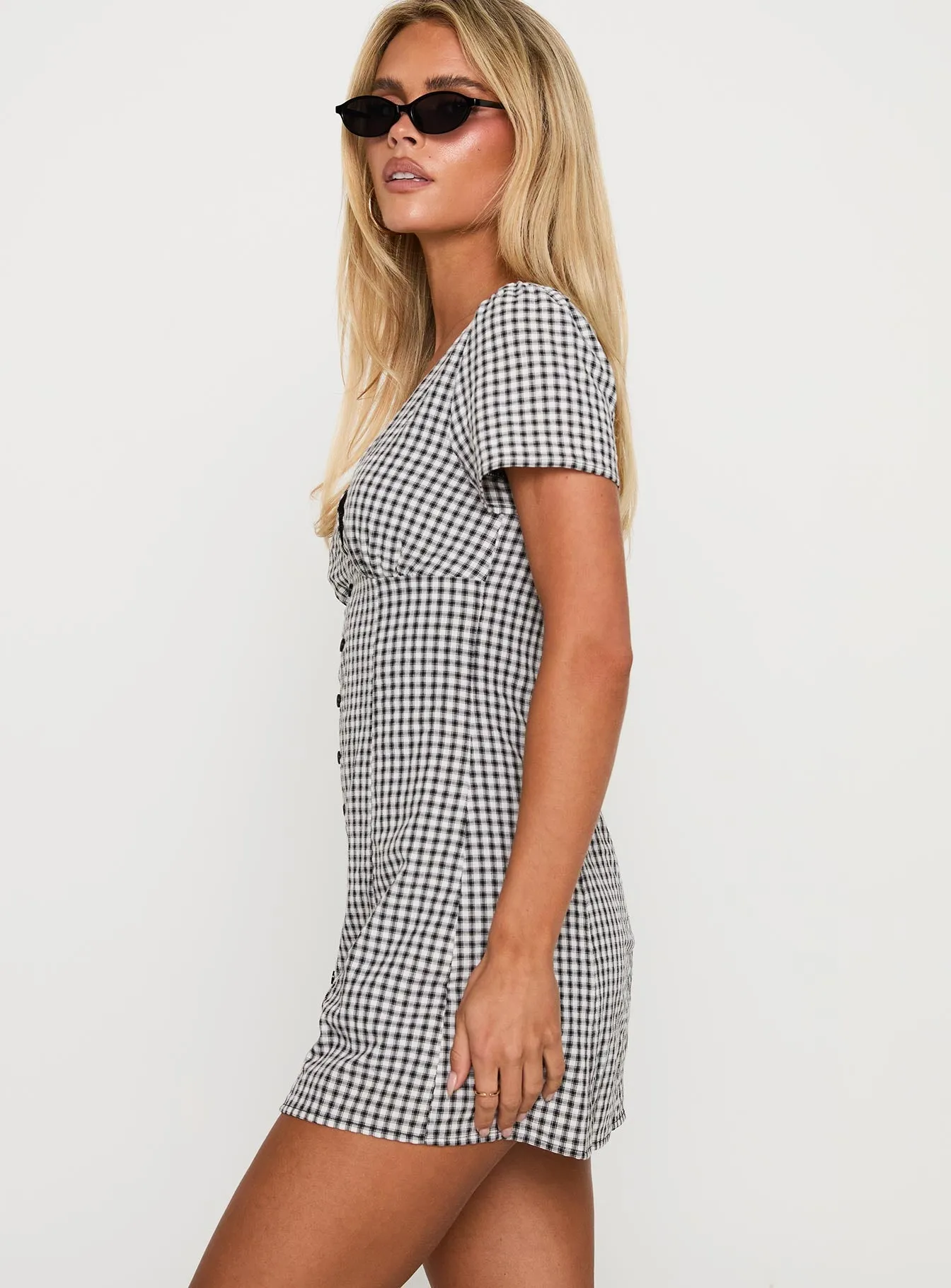 Loveliness Playsuit Black / White Check sold by Princess Polly product image thumbnail 3