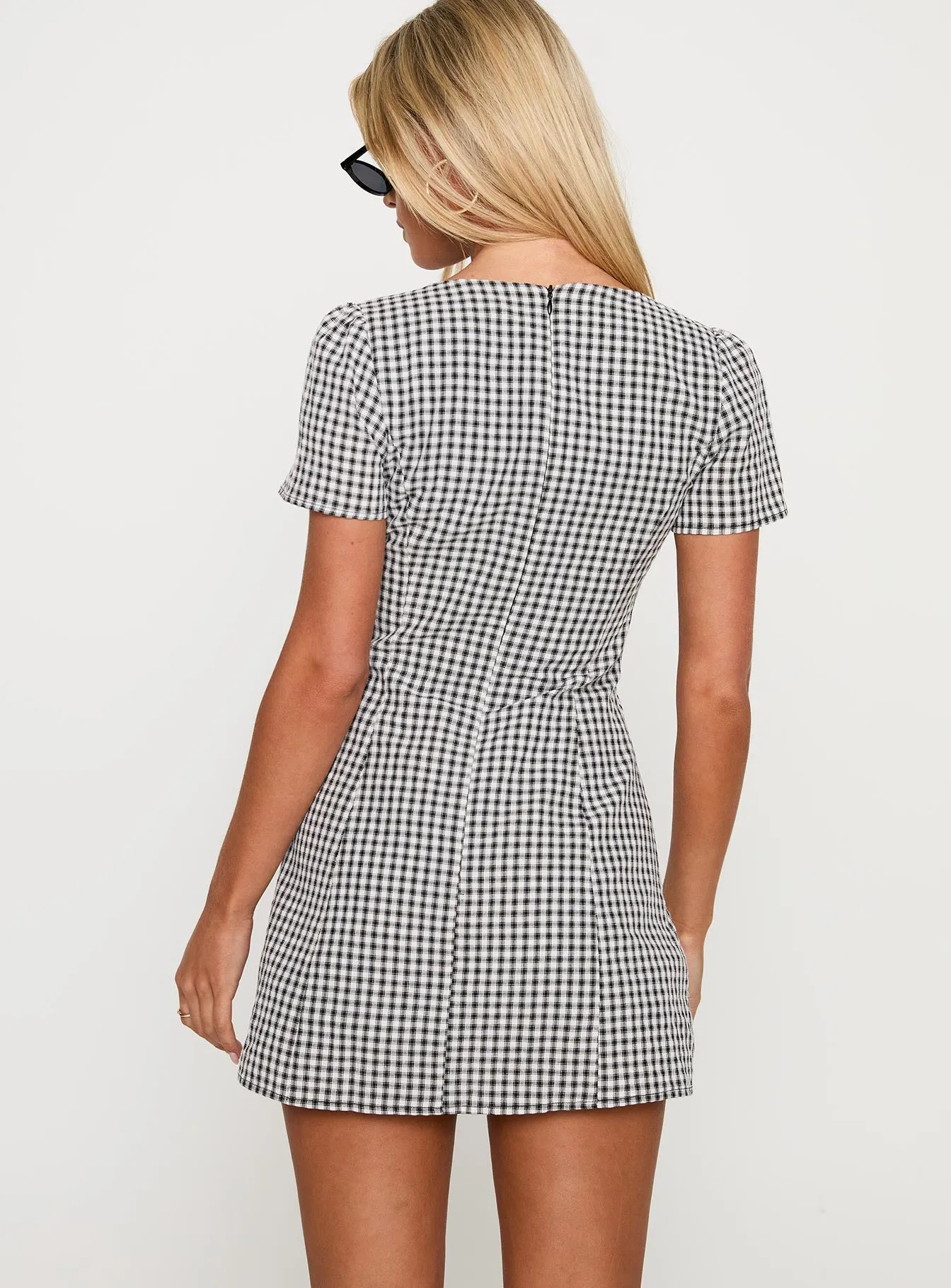 Loveliness Playsuit Black / White Check sold by Princess Polly product image thumbnail 4
