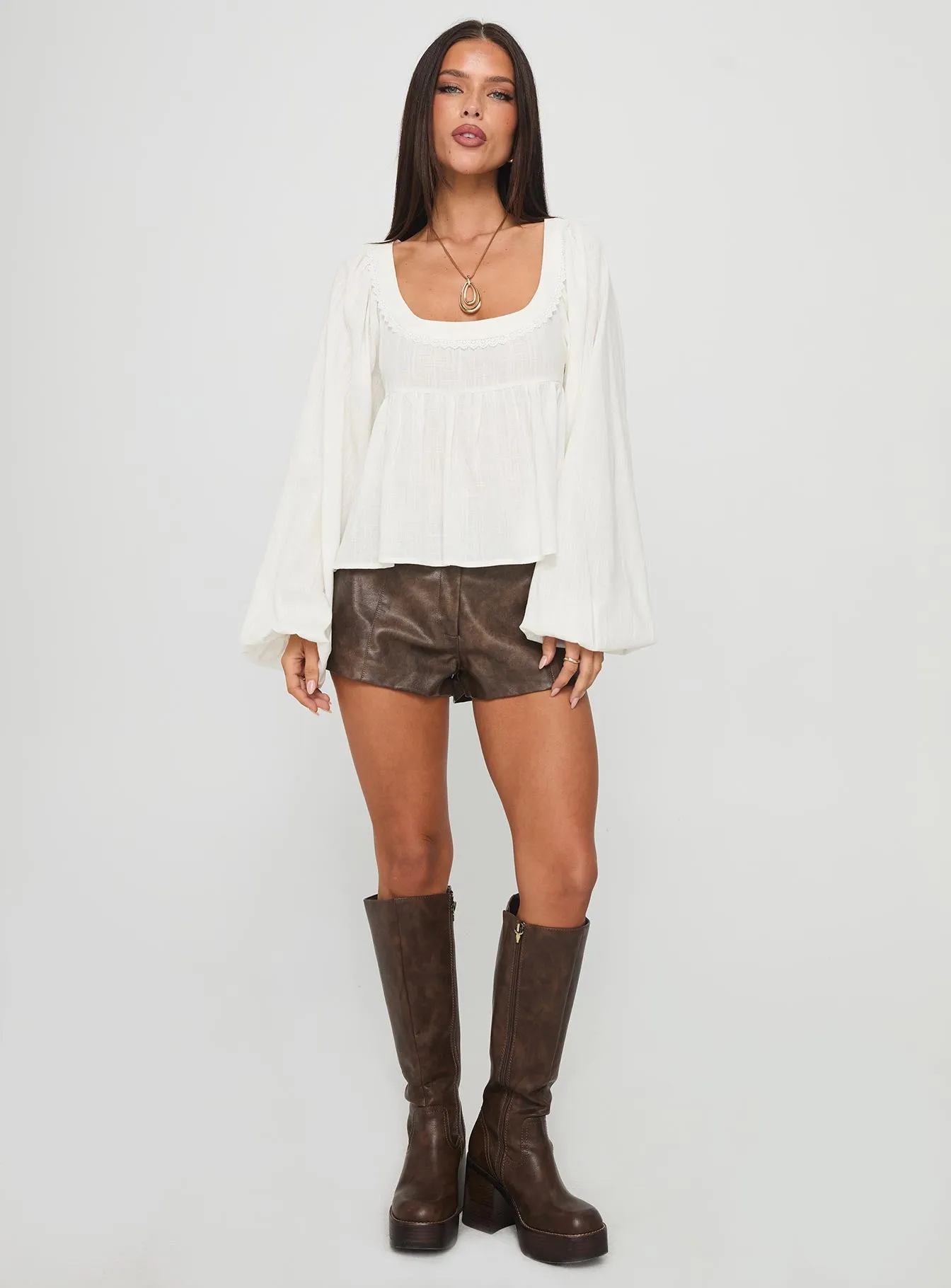 Benjie Long Sleeve Top White sold by Princess Polly product image thumbnail 3