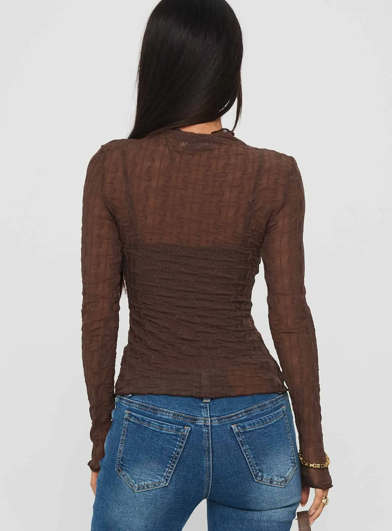 Fabiana Layered Long Sleeve Top Brown sold by Princess Polly product image thumbnail 5