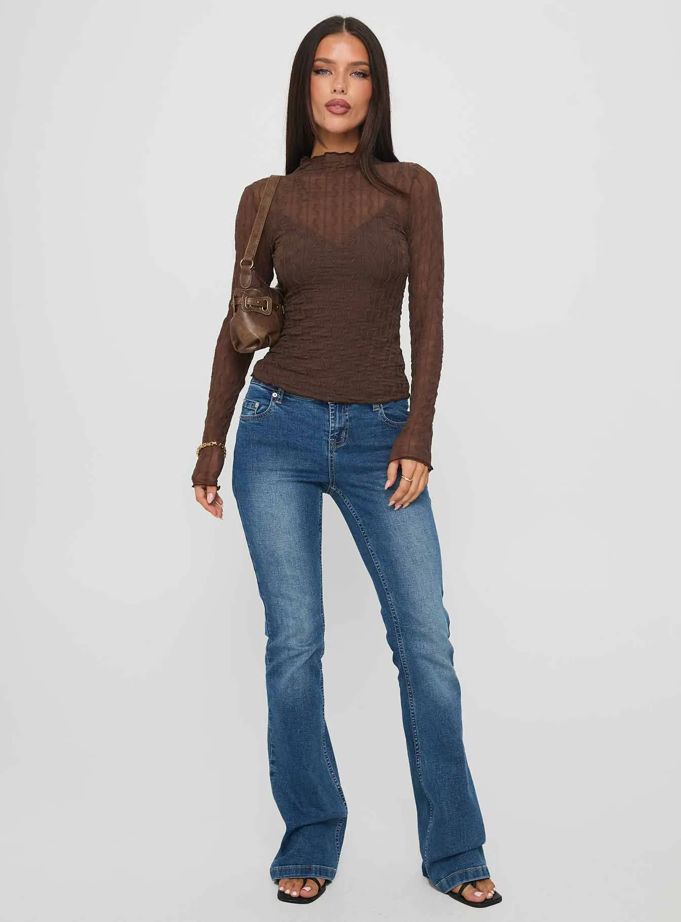 Fabiana Layered Long Sleeve Top Brown sold by Princess Polly product image thumbnail 3