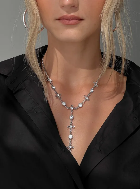 Ellasyn Y Necklace Silver sold by Princess Polly