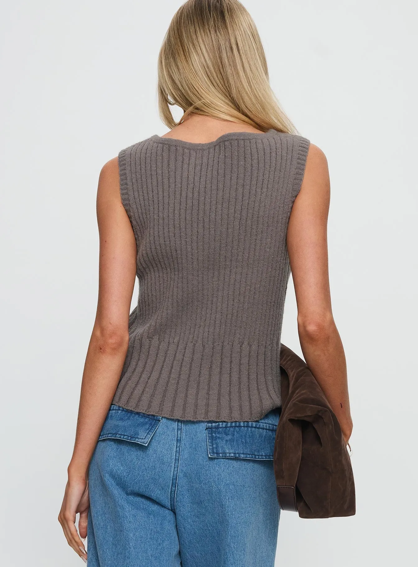 Peerless Ribbed Sleeveless Top Charcoal sold by Princess Polly product image thumbnail 5