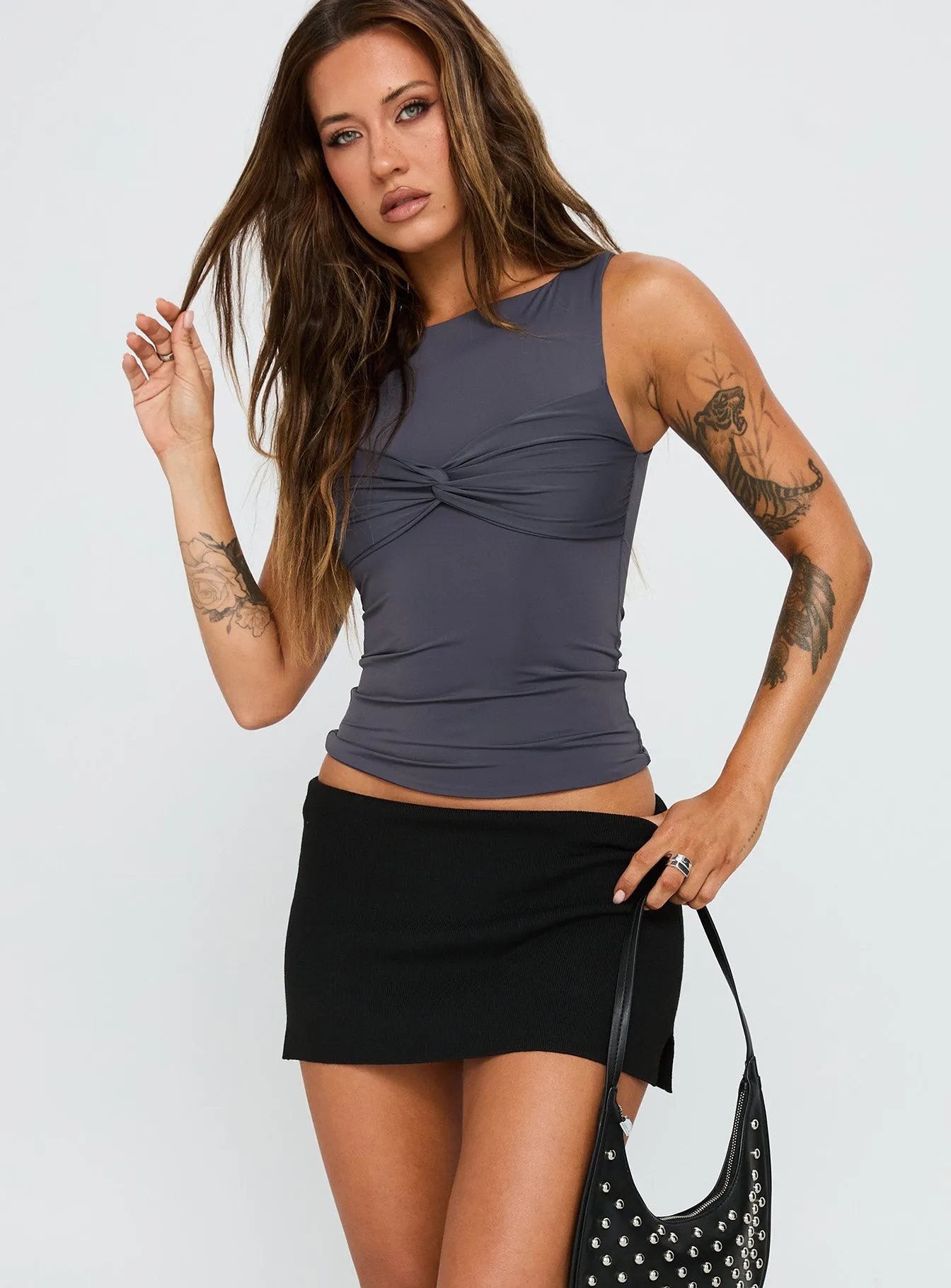 Sparky Mid Rise Skort Black sold by Princess Polly product image thumbnail 2