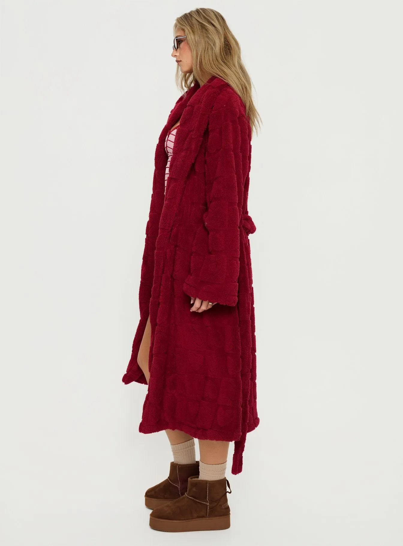 Soothe Bath Robe Burgundy sold by Princess Polly product image thumbnail 4