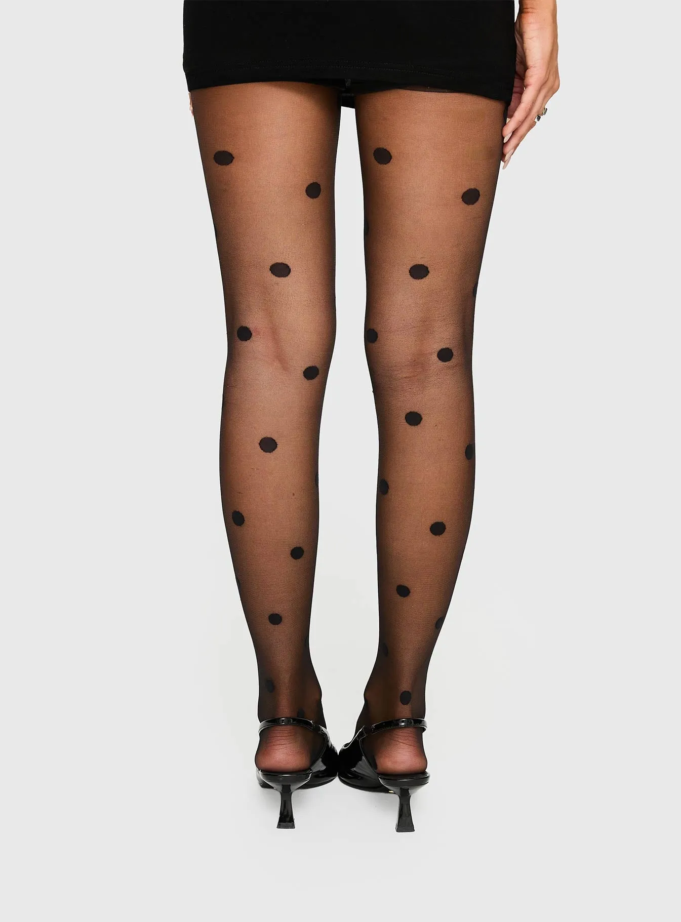 Morgynne Sheer Tights Black Polka sold by Princess Polly product image thumbnail 4