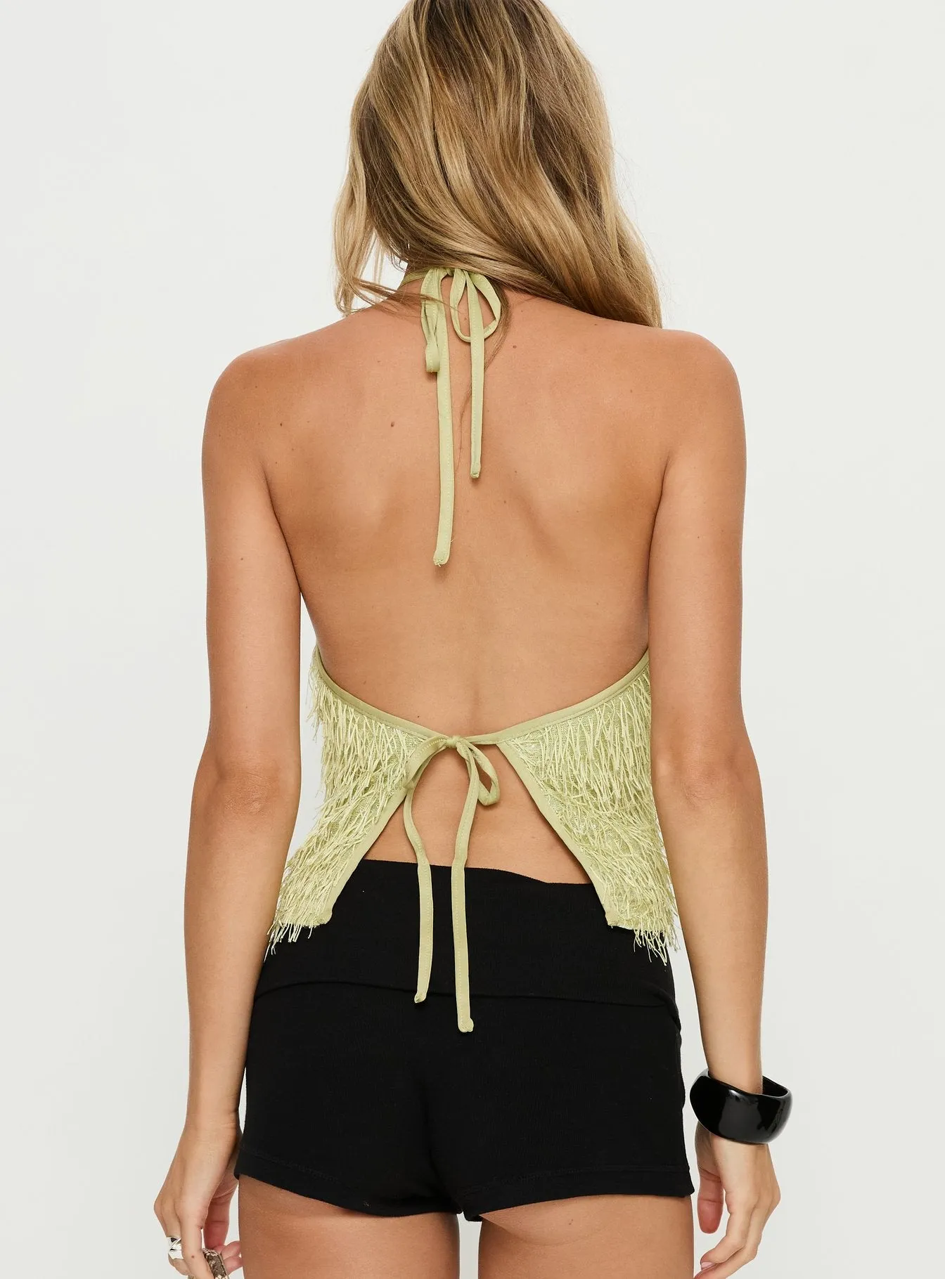 Dashae Fluffy Arrowneck Top Green sold by Princess Polly product image thumbnail 5