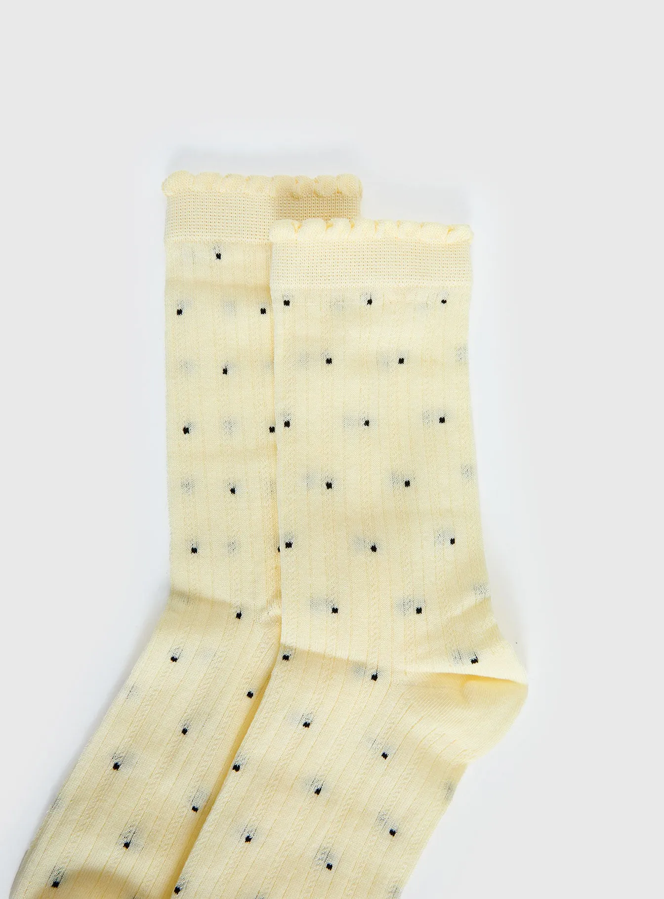 Rosee Ribbed Socks Butter Polka sold by Princess Polly product image thumbnail 3