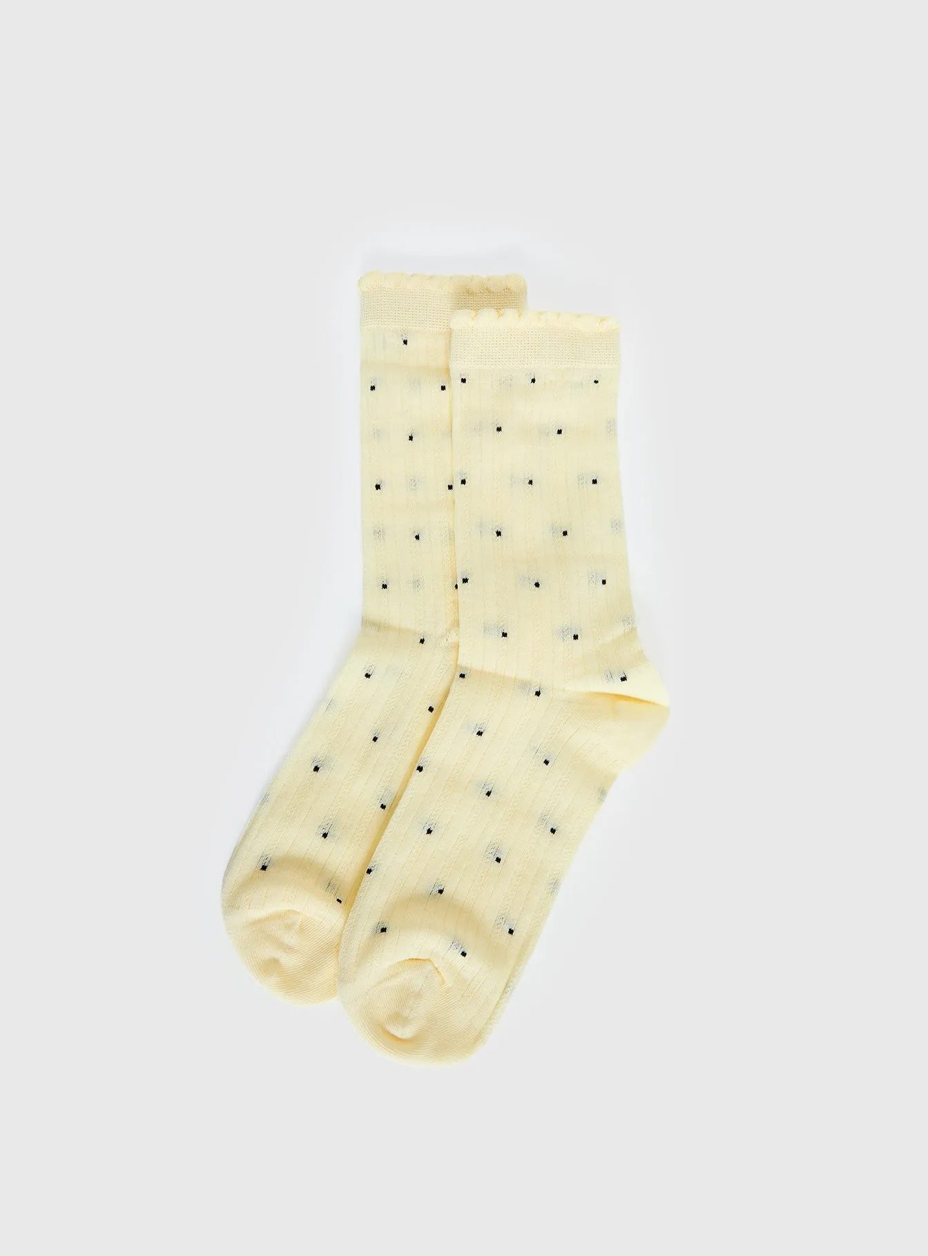 Rosee Ribbed Socks Butter Polka sold by Princess Polly product image thumbnail 2