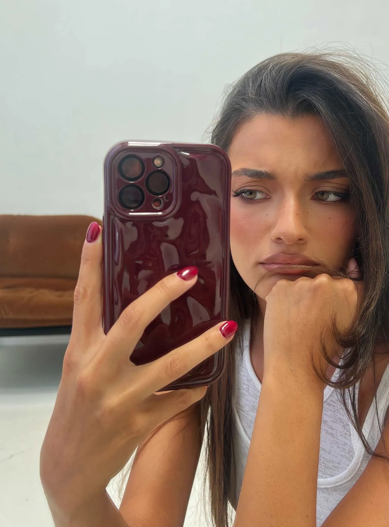 Clued In iPhone Case Burgundy sold by Princess Polly product image thumbnail 3