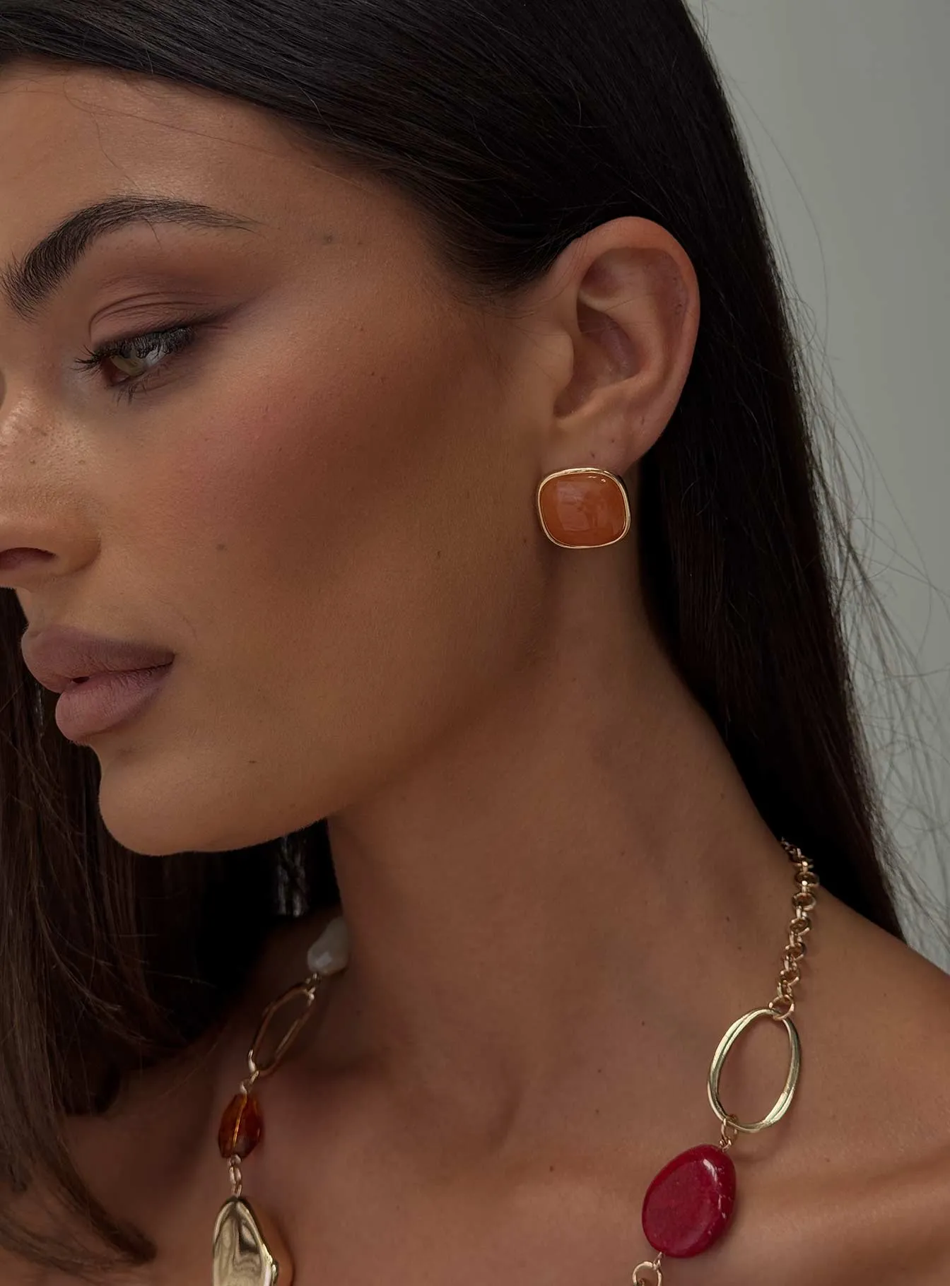 Tiera Gemstone Earrings Gold sold by Princess Polly