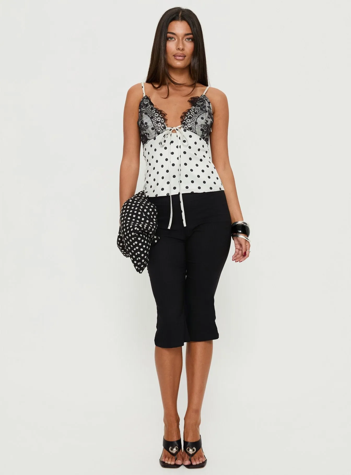 Jerelyn Lace Bust Cami Top White Polka sold by Princess Polly product image thumbnail 3