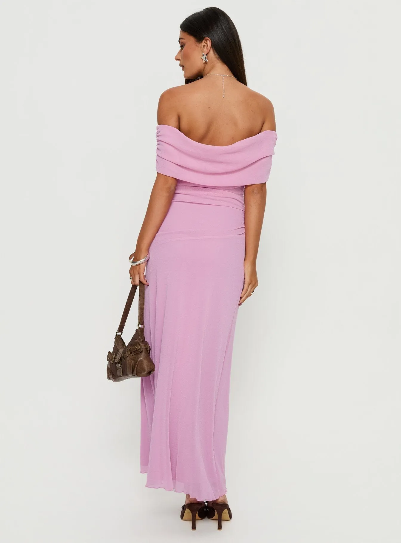 Penelopa Off Shoulder Maxi Dress Pink sold by Princess Polly product image thumbnail 4