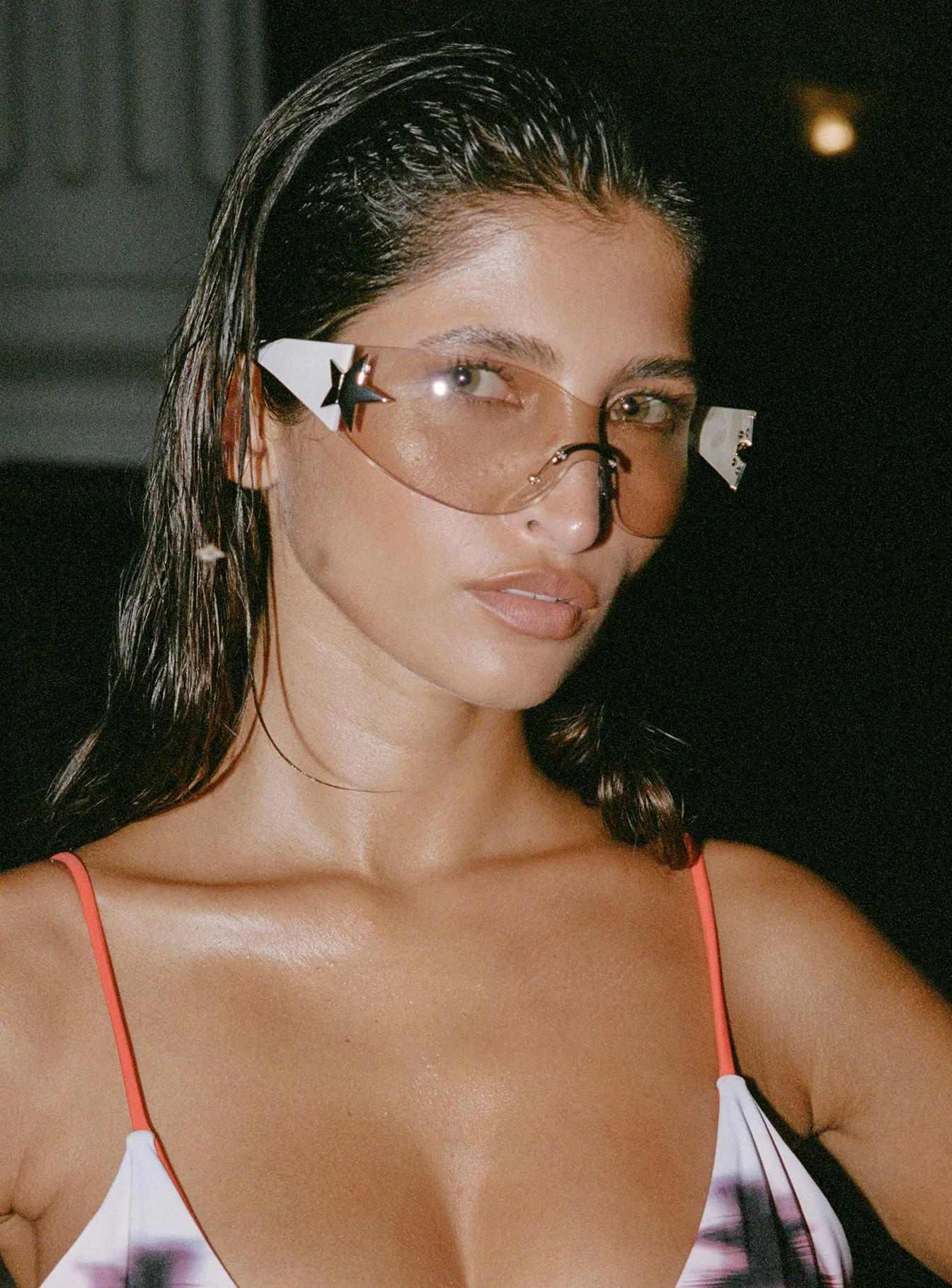 Audree Star Detail Sunglasses Silver / Smoke sold by Princess Polly product image thumbnail 4