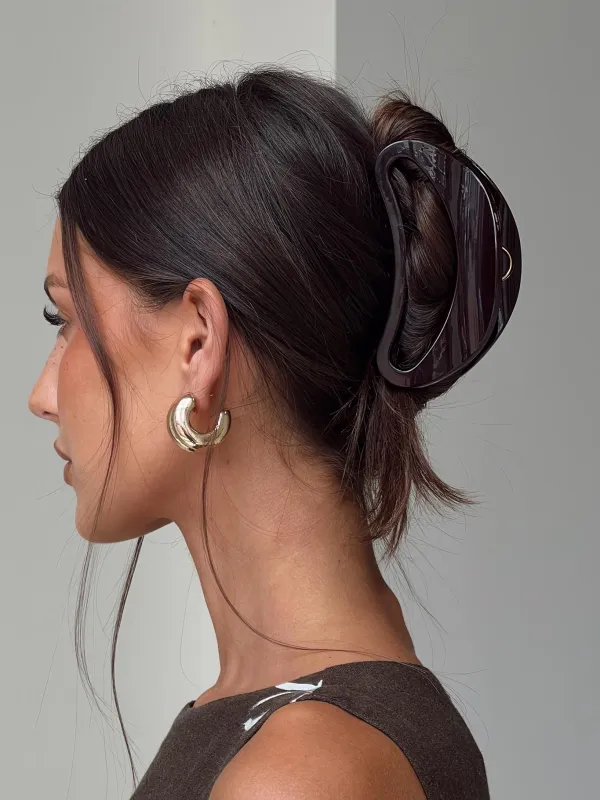 Say My Name Hair Clip Chocolate sold by Princess Polly