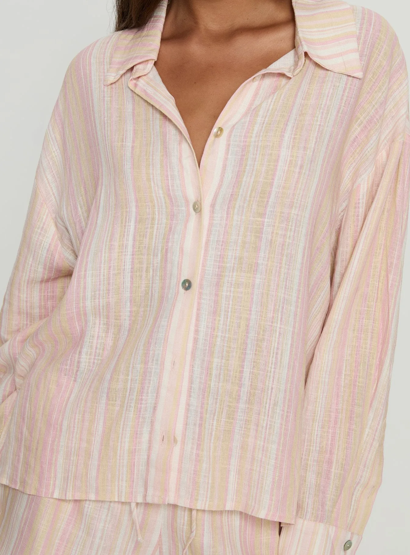 Opheliah Long Sleeve Oversized Top Pink Stripe sold by Princess Polly product image thumbnail 5
