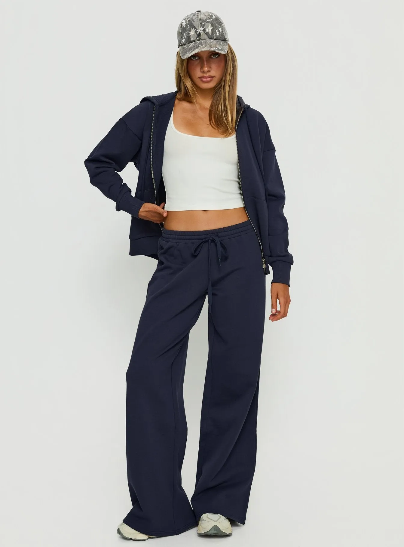 Summits Flared Track Pants Navy sold by Princess Polly product image thumbnail 3